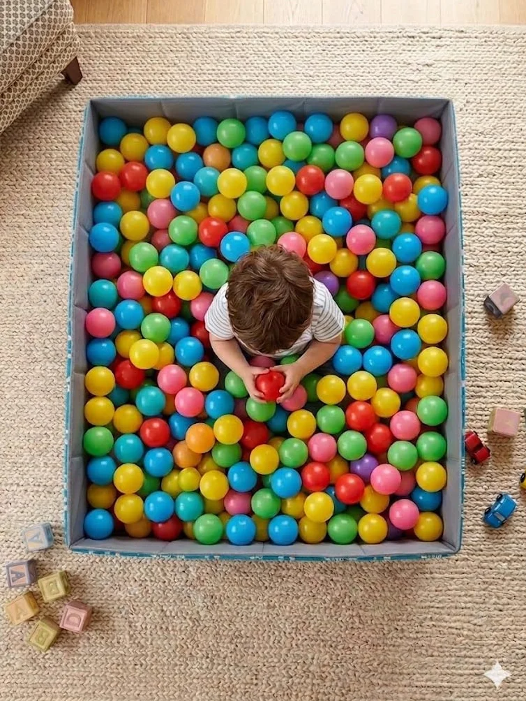 Piscina di palline per bambini- Piscina di palloni per bambini- Piscina di pieghevole e portatile- Cubo giocattolo per interni ed esterni- (palline non incluse).