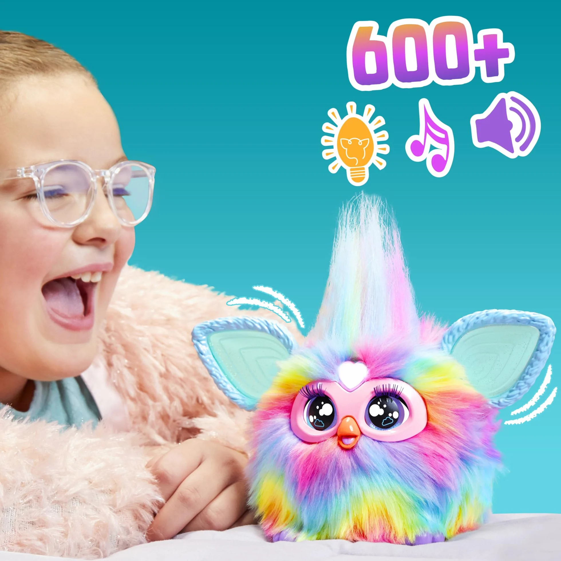 Furby Hasbro Tie Dye Peluche Elettronico per Bambini e Bambine dai 6 Anni in Su, Peluche con Suoni, Luci e 5 Modalità Vocali, Collezionabile, Multicolore