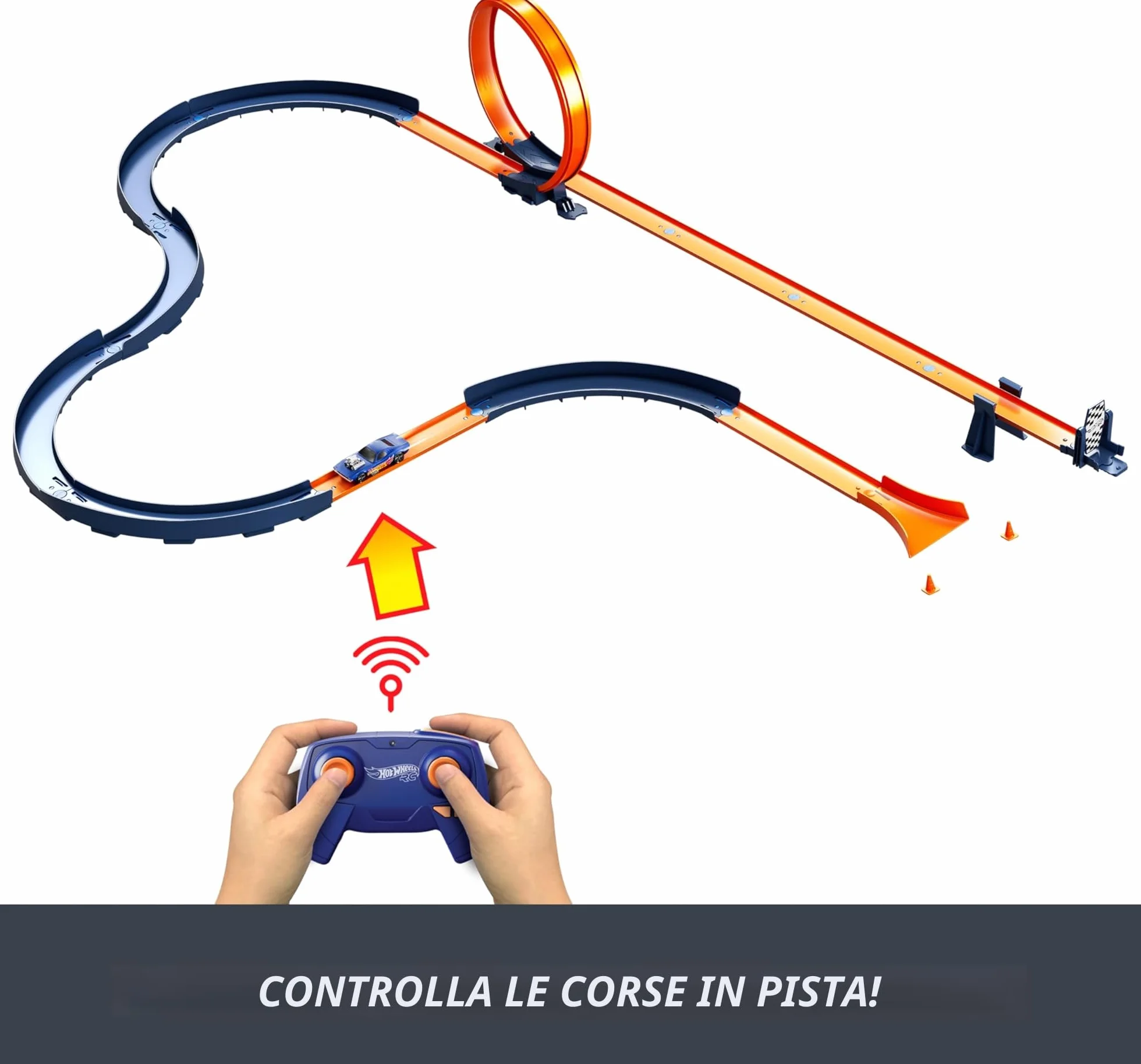 Hot Wheels Sfida di Velocità pista radiocomandata 1:64 set 30 pezzi auto rc giocattolo 5+ anni HXX45
