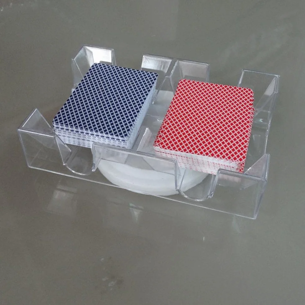 Vassoio per carte rotante a 2 piatto/6 piattaforme, girevole a 360 gradi, vassoio per carte da gioco, comodo supporto per carte da gioco, organizzatore per giochi con carte trasparenti