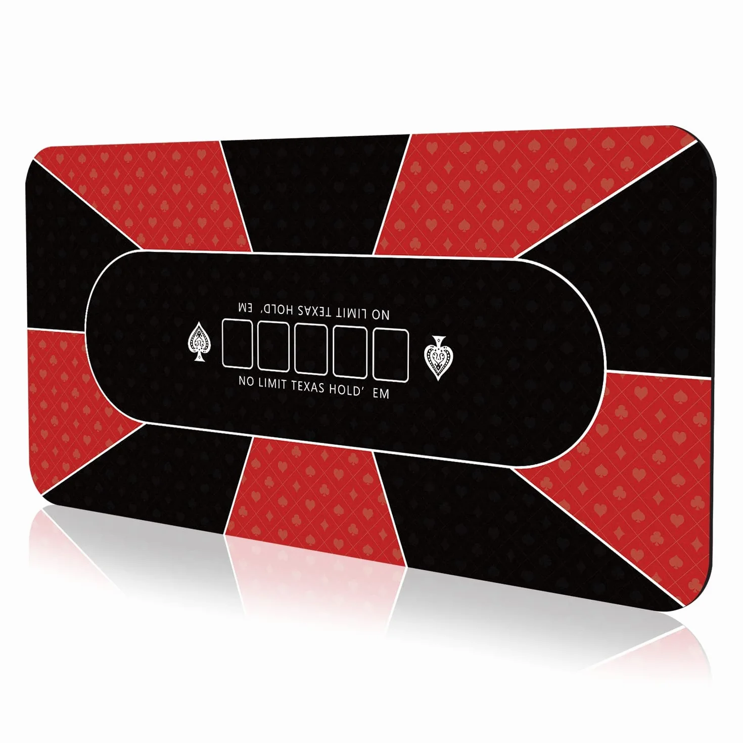YUZPKRSI Tappetino da Poker 180 × 90cm, Texas Hold’Em Panno da Poker Portatile, Professionale Tappeto da Poker per 10 Giocatori, Layout Superiore del Poker con Borse da Trasporto