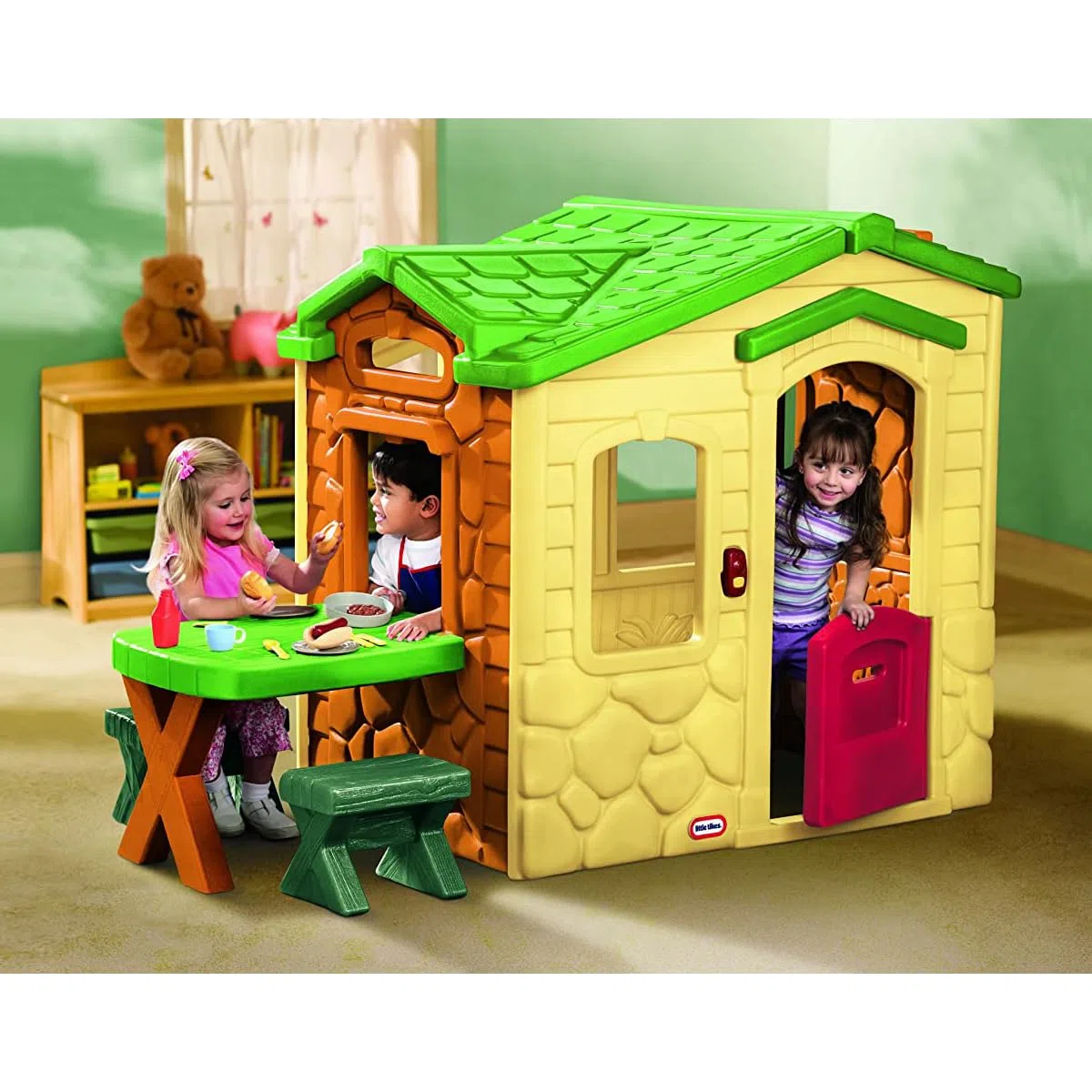 Little Tikes Casetta Picnic nel Giardino Gioco all'Aria Aperta 20 Accessori Campanello Interattivo con Effetti Sonori per Bambini 18 Mesi 5 Anni