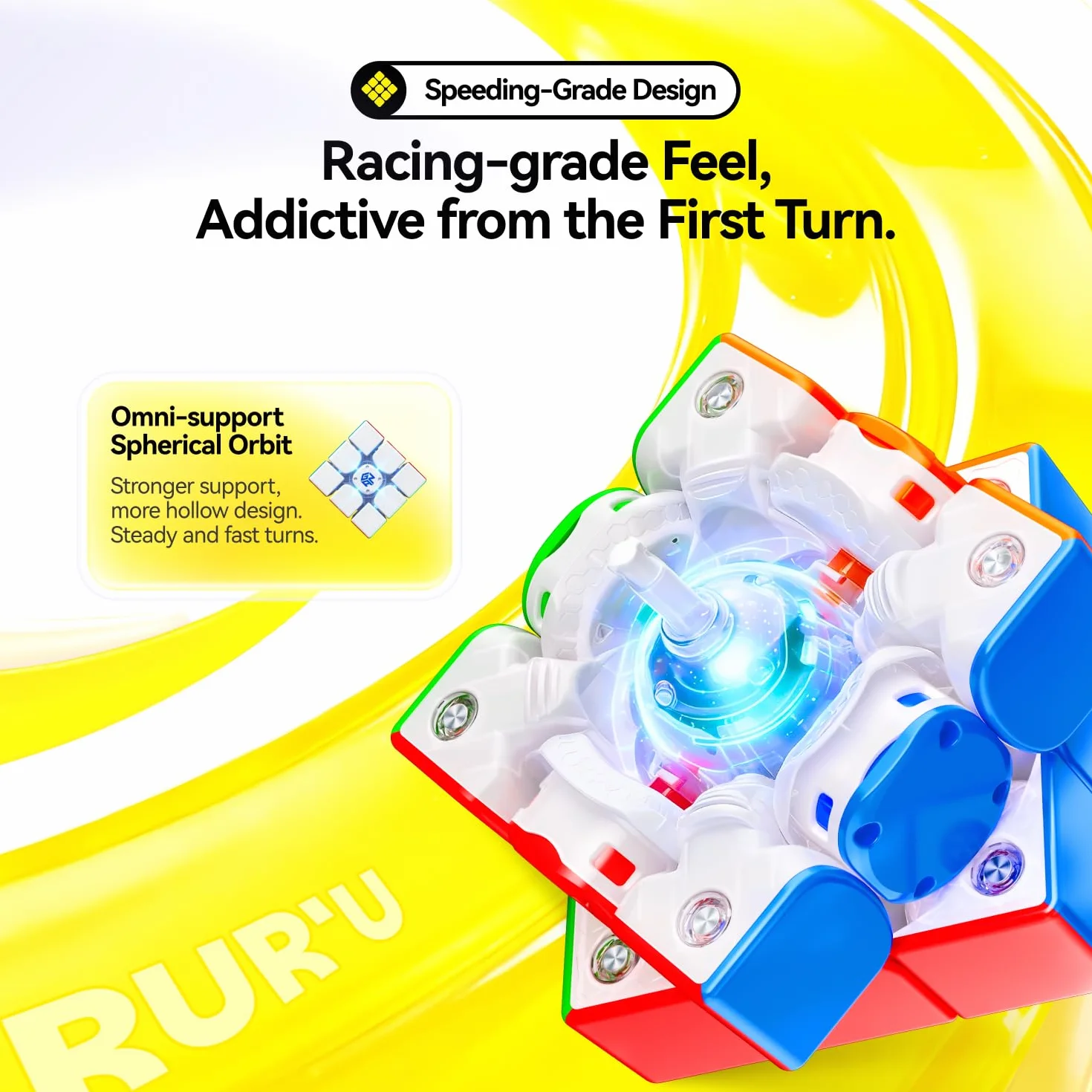 GAN icarry4 Cubo di Velocità Professionale Smart cubo, 48 Magneti Integrati, 150 Ore di Autonomia, App con Dati di Risoluzione e Tutorial Guidati, Ideale per Principianti
