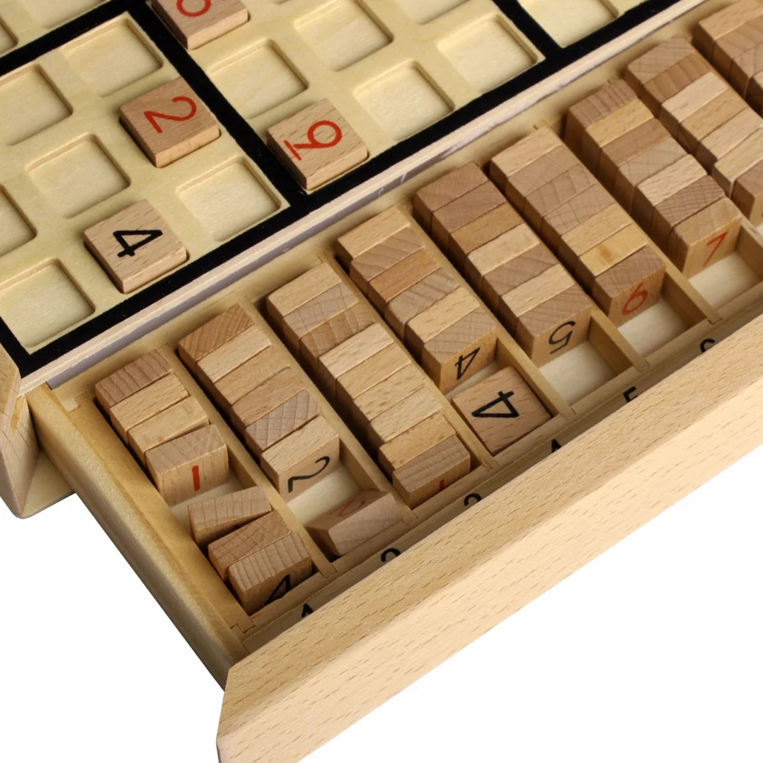 Andux Zone Sudoku Gioco da Tavolo Puzzle in Legno con cassetto SD-02 Nero