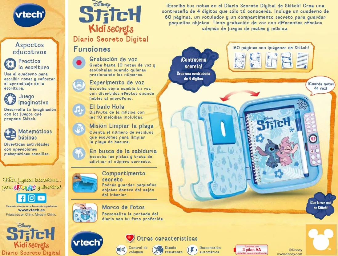 VTech Stitch Kidisecrets Diario Segreto