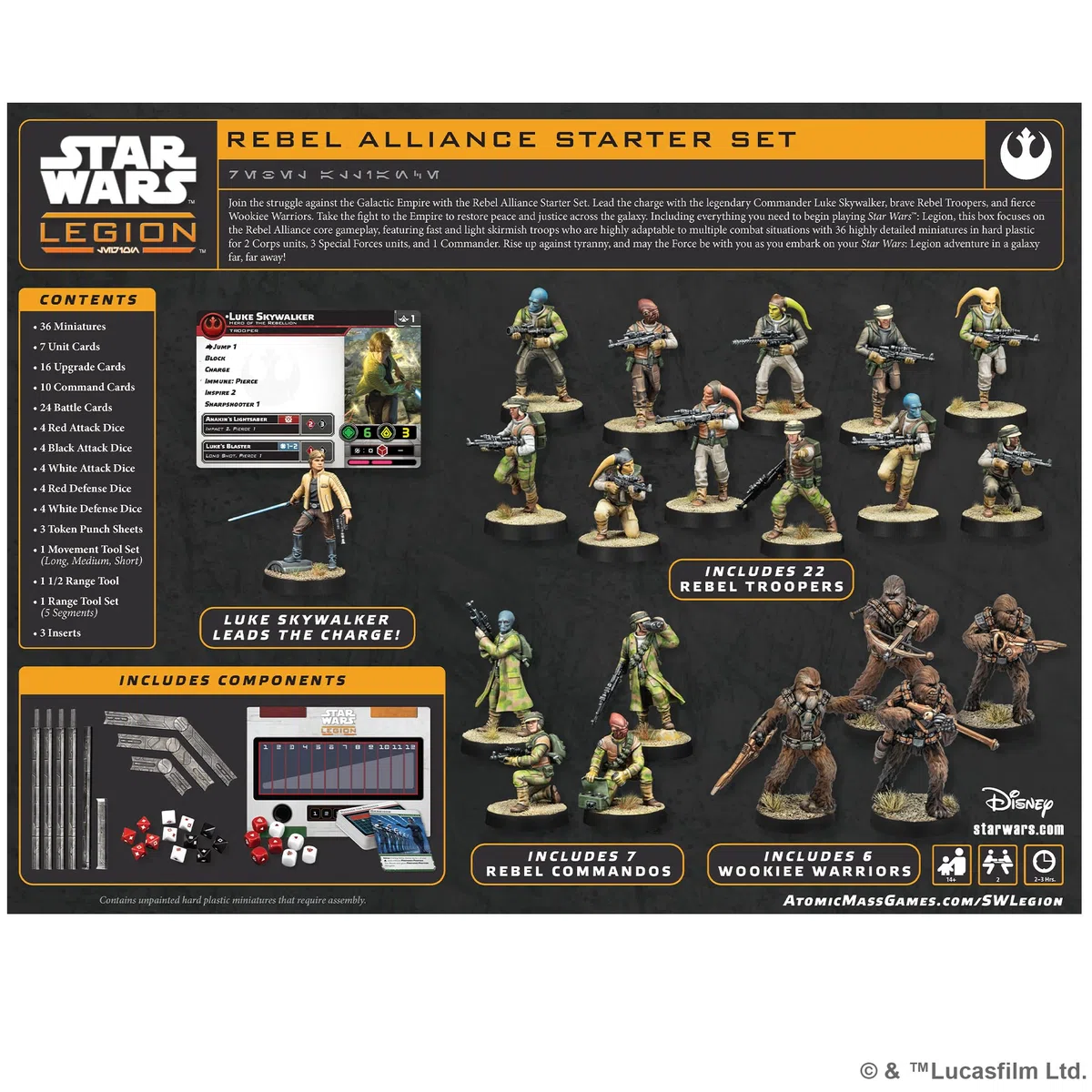Atomic Mass Games | Star Wars: Legion Rebel Alliance Starter Set | Miniature Game Starter Set, Compatible With Star Wars Legion, Luke Skywalker, 36 Miniatures | 2 Players | 90 Minutes