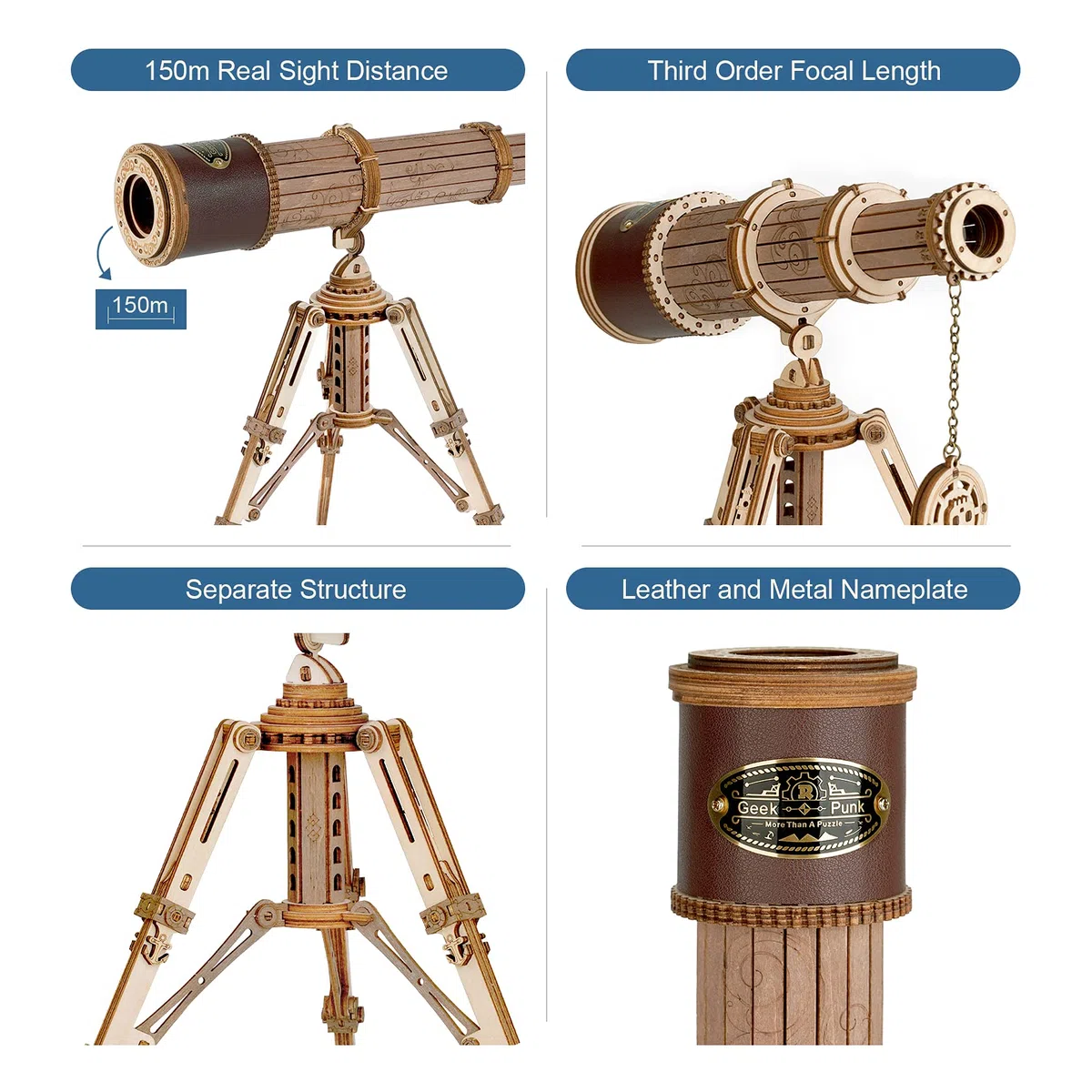 ROKR 3D Puzzle Telescopio Monoculare Modellismo da Costruire 314 Pezzi per Adulti e Bambini Sopra i 14 Anni