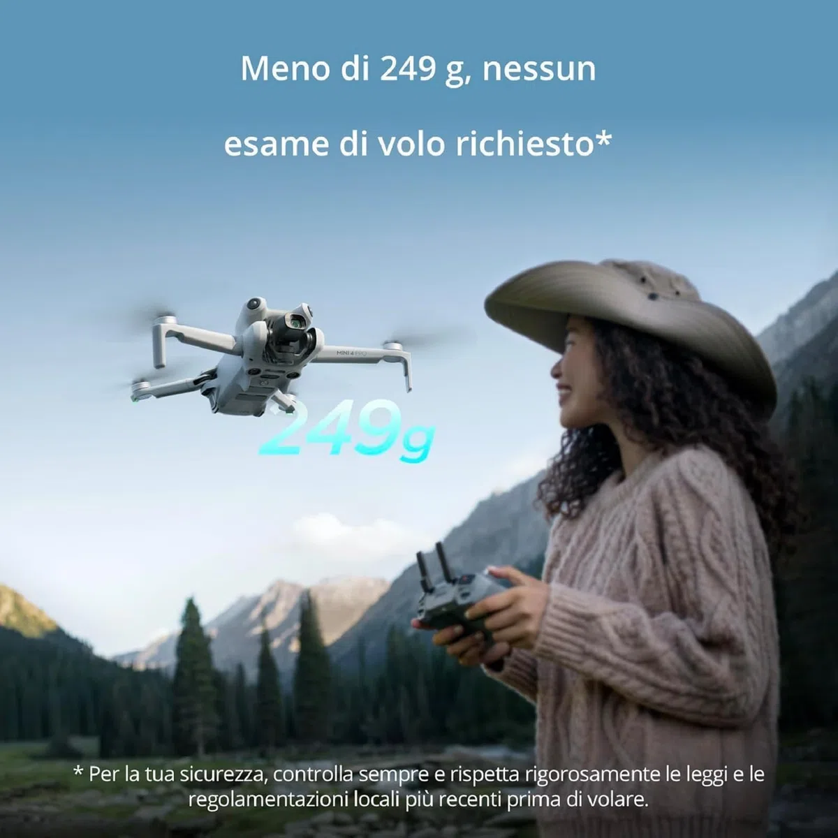DJI Mini 4 Pro (con DJI RC 2), mini drone pieghevole per adulti con fotocamera in 4K, meno di 249 g, autonomia di volo di 34 min, trasmissione video di 20 km, rilevamento ostacoli omnidirezionale, C0