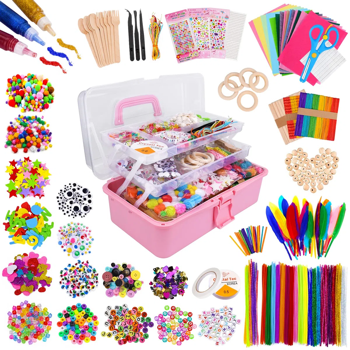 JOYBOY Lavoretti Creativi per bambini Kit Artigianali Perline e Scatola di Immagazzinaggio Giocattoli educativi Regalo