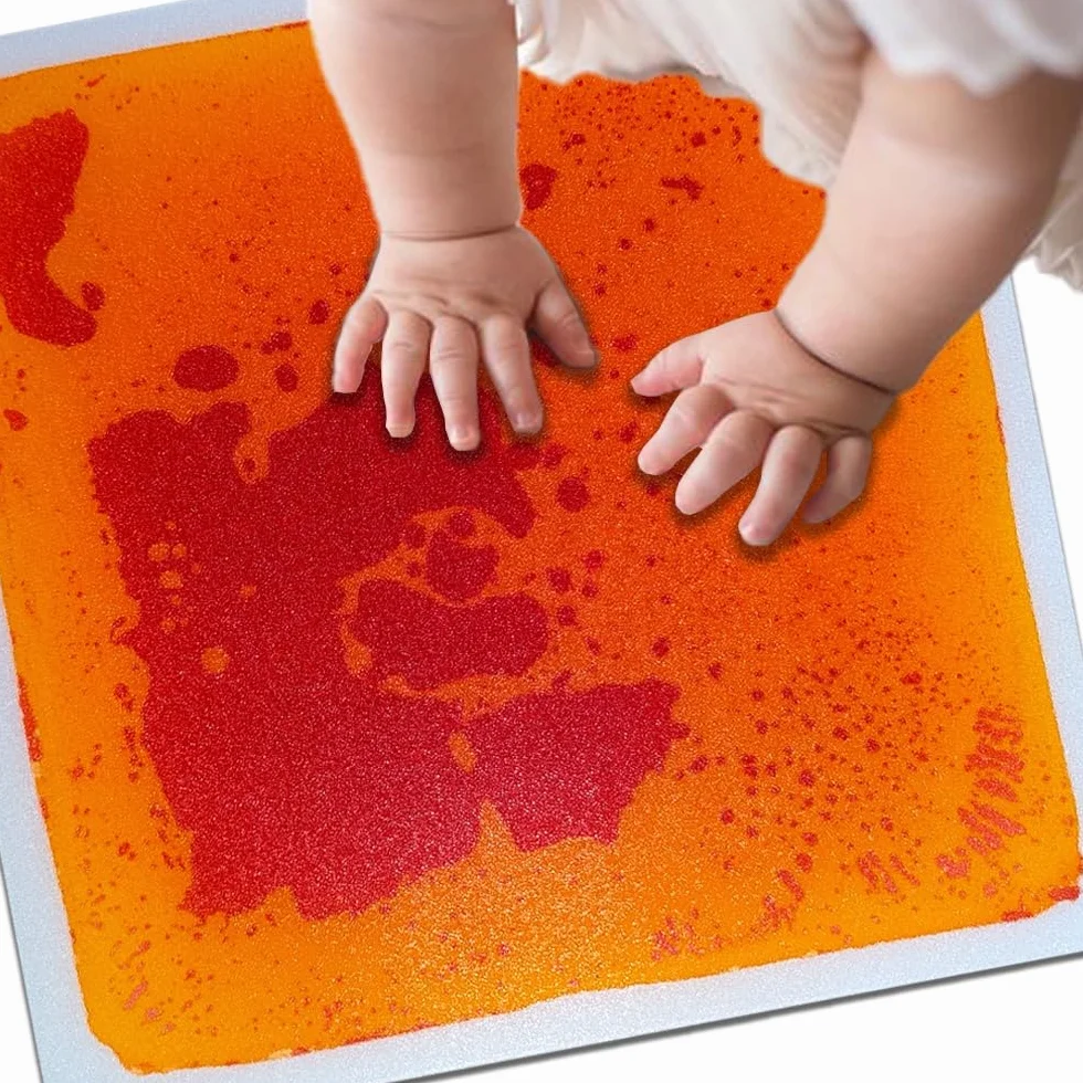 Mattonelle sensoriali per pavimento, confezione da 4 - Conformi alla norma EN71, marcatura CE, liquido non tossico per stimolare il tatto per autismo, ADHD e DSP - Gioco tattile stimolante per aule