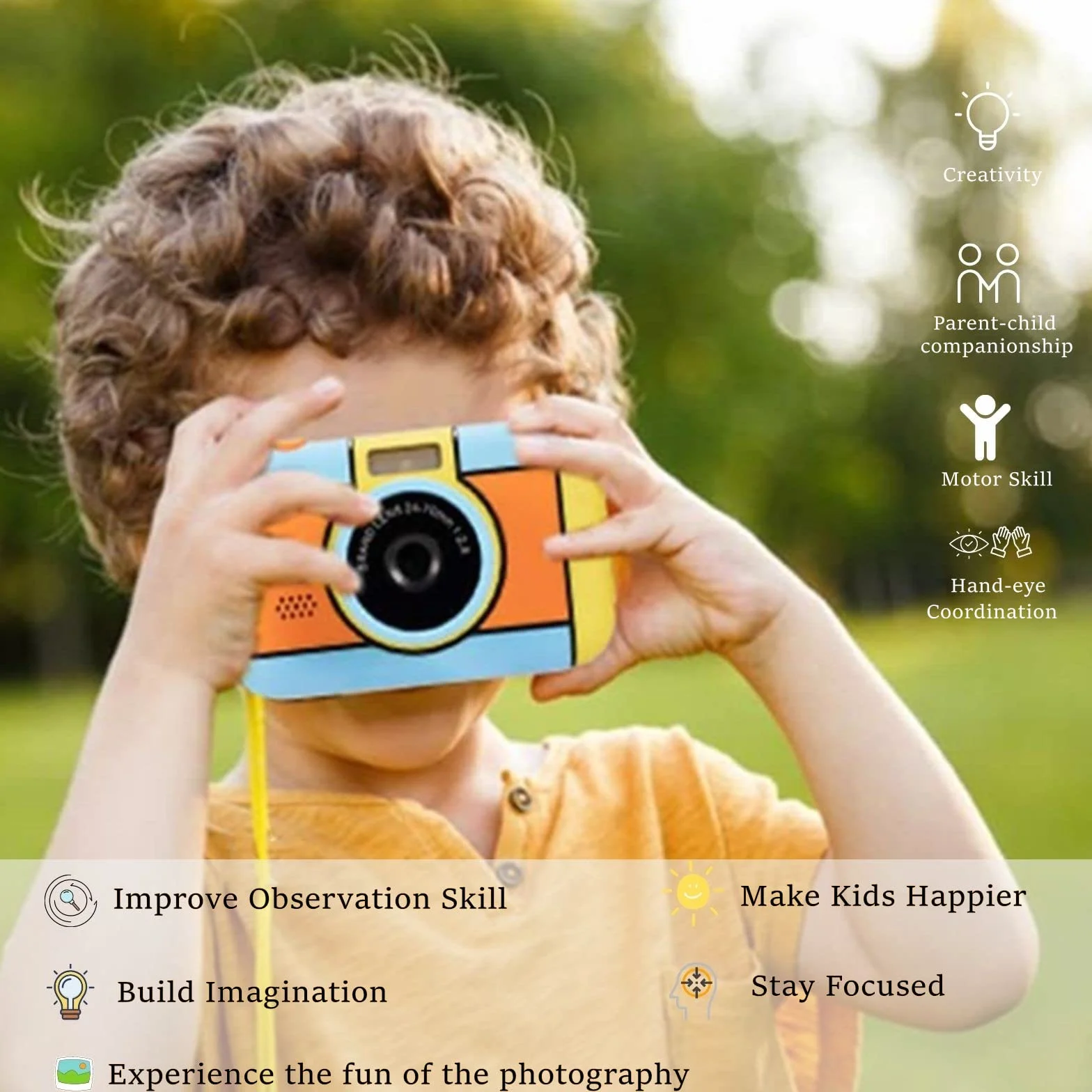 ToyZoom Macchina Fotografica per Bambini 24MP Fotocamera Digitale 1080P HD Videocamera Obiettivo Doppio Selfie Fotocamera con 32GB Scheda SD, 2.4 Pollici, Regalo di Compleanno