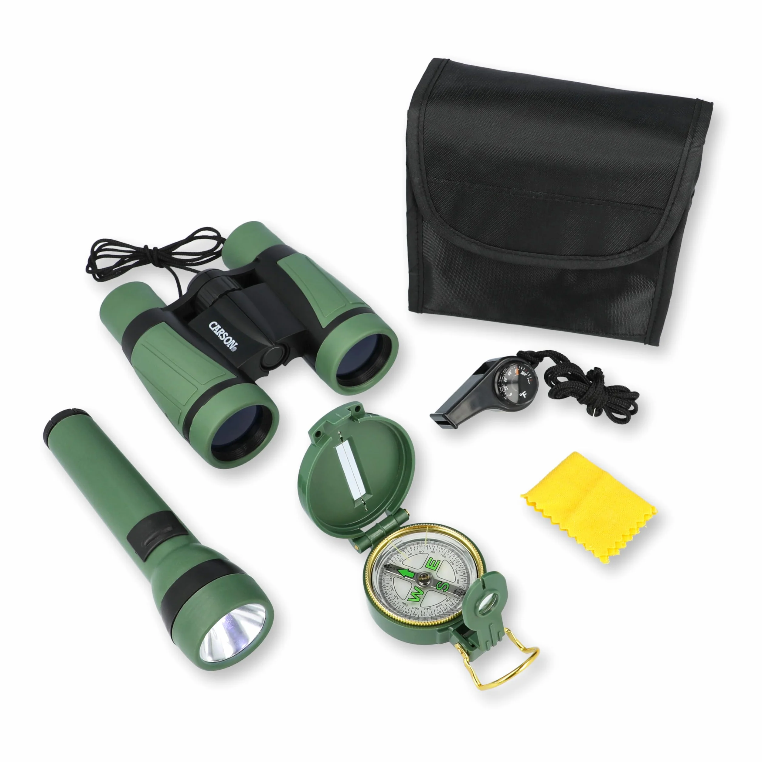 Carson Kit di Sopravvivenza per Bambini AdventurePak Kit da Campeggio, con Binoculari, Bussola per Bambini e Torce Elettriche , Design Compatto e Sicuro (HU-401)
