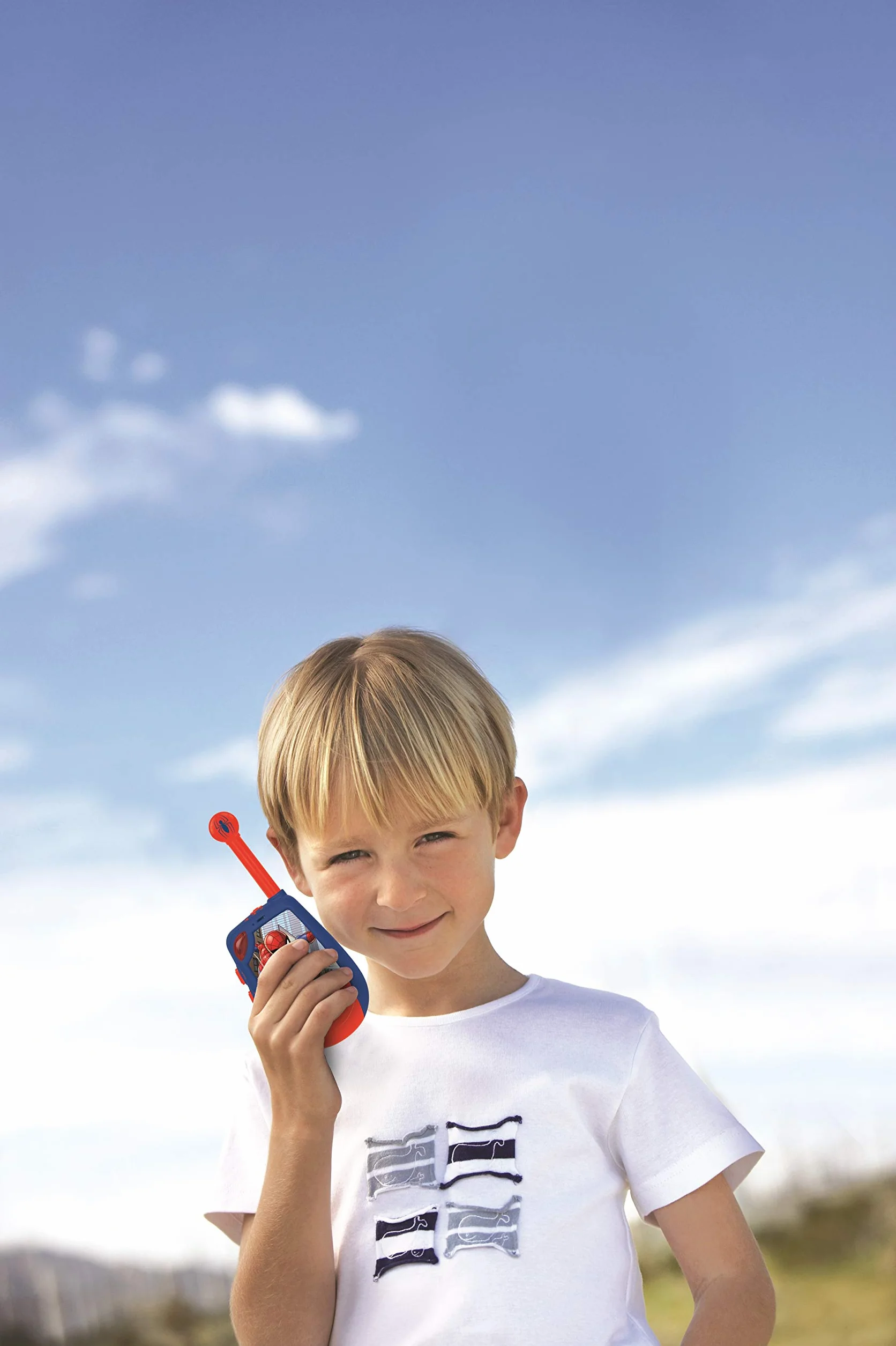 Lexibook, Spider-Man, Walkie-Talkie Digitale per Bambini, Raggio di Trasmissione 2 km, Funzione Luce Morse, Clip da Cintura per Il Trasporto, Funzionamento a Batteria, Blu/Rosso, TW25SP
