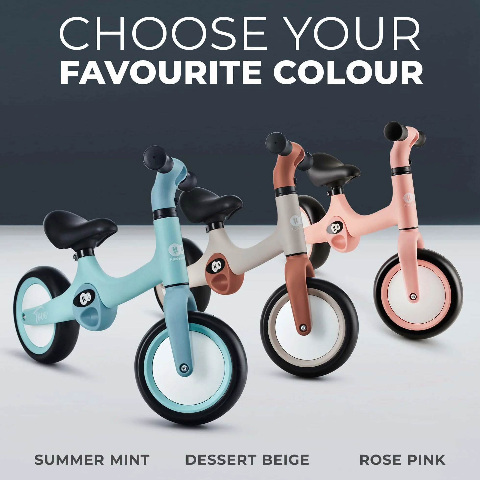 kk Kinderkraft TOVE Bicicletta bambini da 1,5 anni, Bici senza pedali, Design sportivo, Regolazione della sella, Bloccasterzo, Montaggio facile, Struttura leggera - 2 kg, Rosa