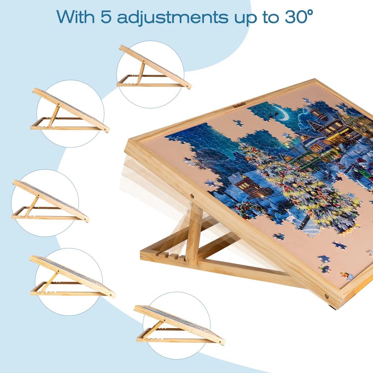 Becko US Tavola di puzzle regolabile in legno con una copertura puzzle cavalletto per puzzle fino a 1000 pezzi