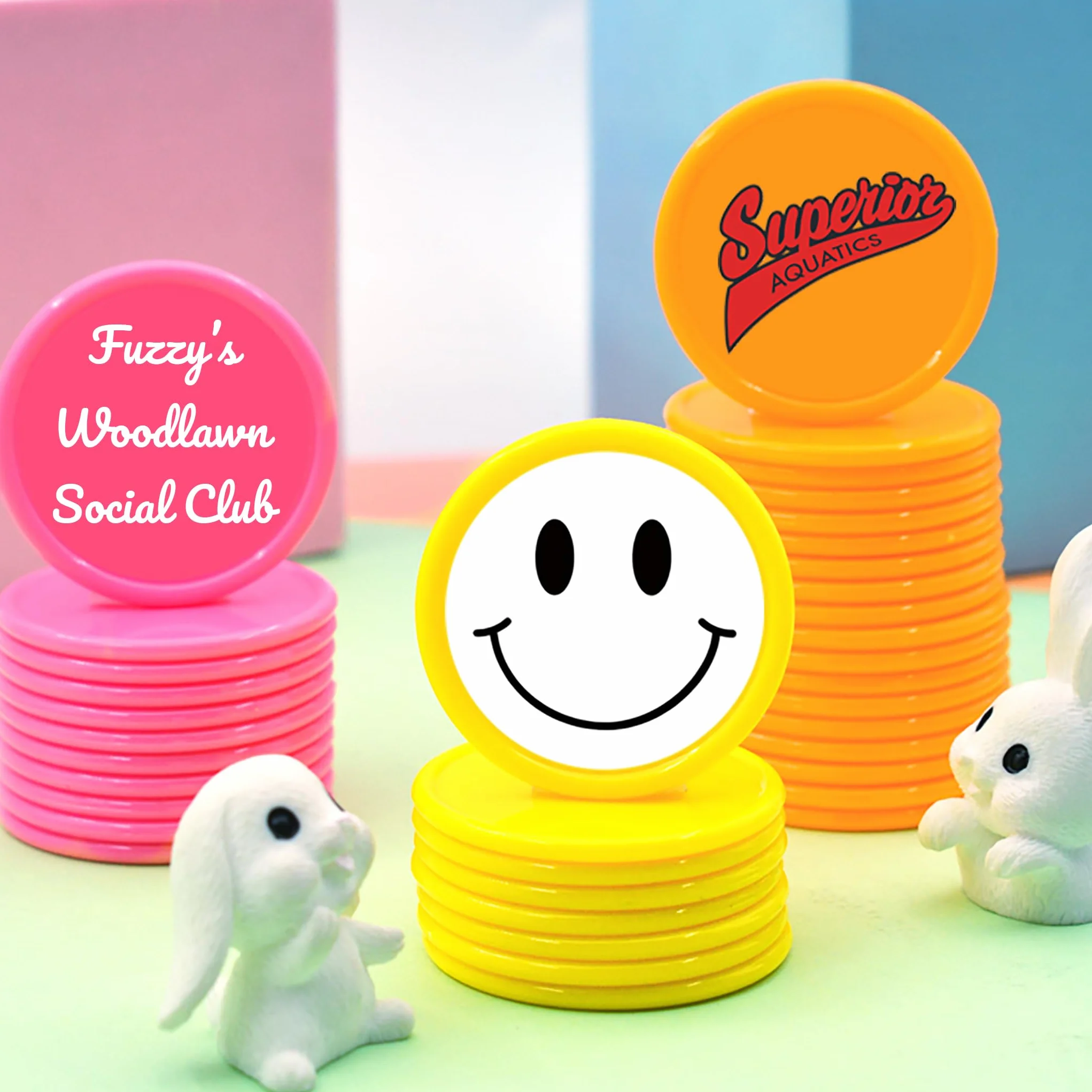 500 gettoni in plastica personalizzati, immagine o testo personalizzati, stampa HD, 16 colori per gettoni da bar, pubblicità aziendale, coppie, feste