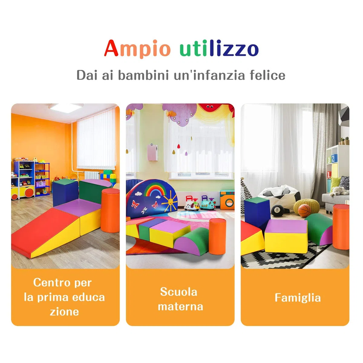 RELAX4LIFE Set da Gioco con Blocchi in Schiuma per Arrampicarsi e Gattonare, Giocattoli Educativi per Bimbi