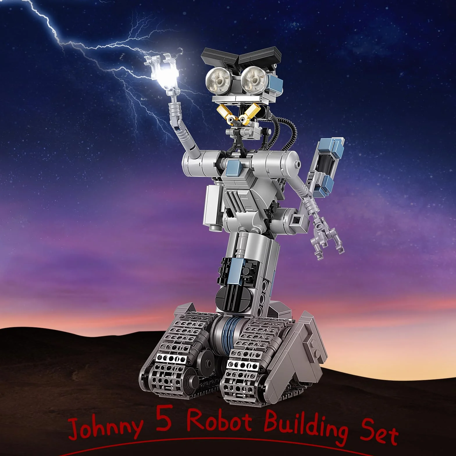Johnny 5 robot giocattolo da costruzione per ragazzi e ragazze, robot Mecha, compatibile con Lego, Educare STEM dai 6 anni, Halloween (386 pezzi), F-C9225Y01