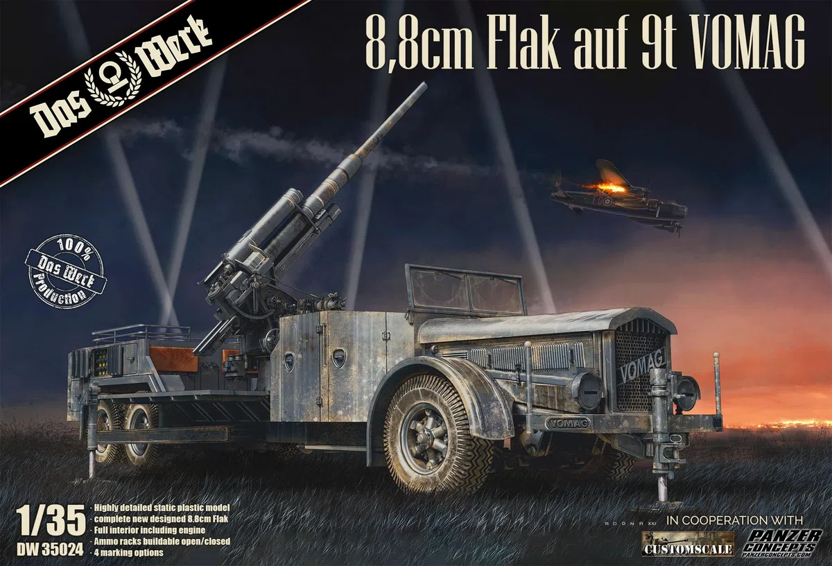 Das werk - flak da 8,8 cm su un vomag 1/35 - das werk dw35024