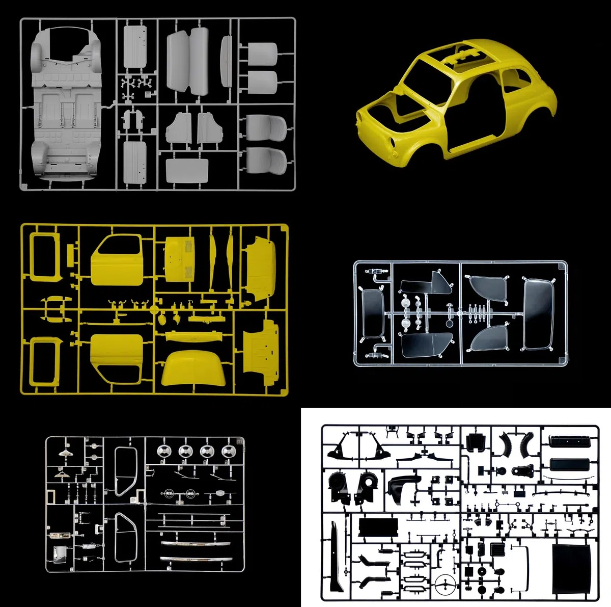 Italeri 4715 1:12 FIAT 500 F Upgraded Edition – modellismo, kit da costruzione, modellismo da pavimento, fai da te, hobby, incollaggio, kit in plastica, fedele ai dettagli, non verniciato