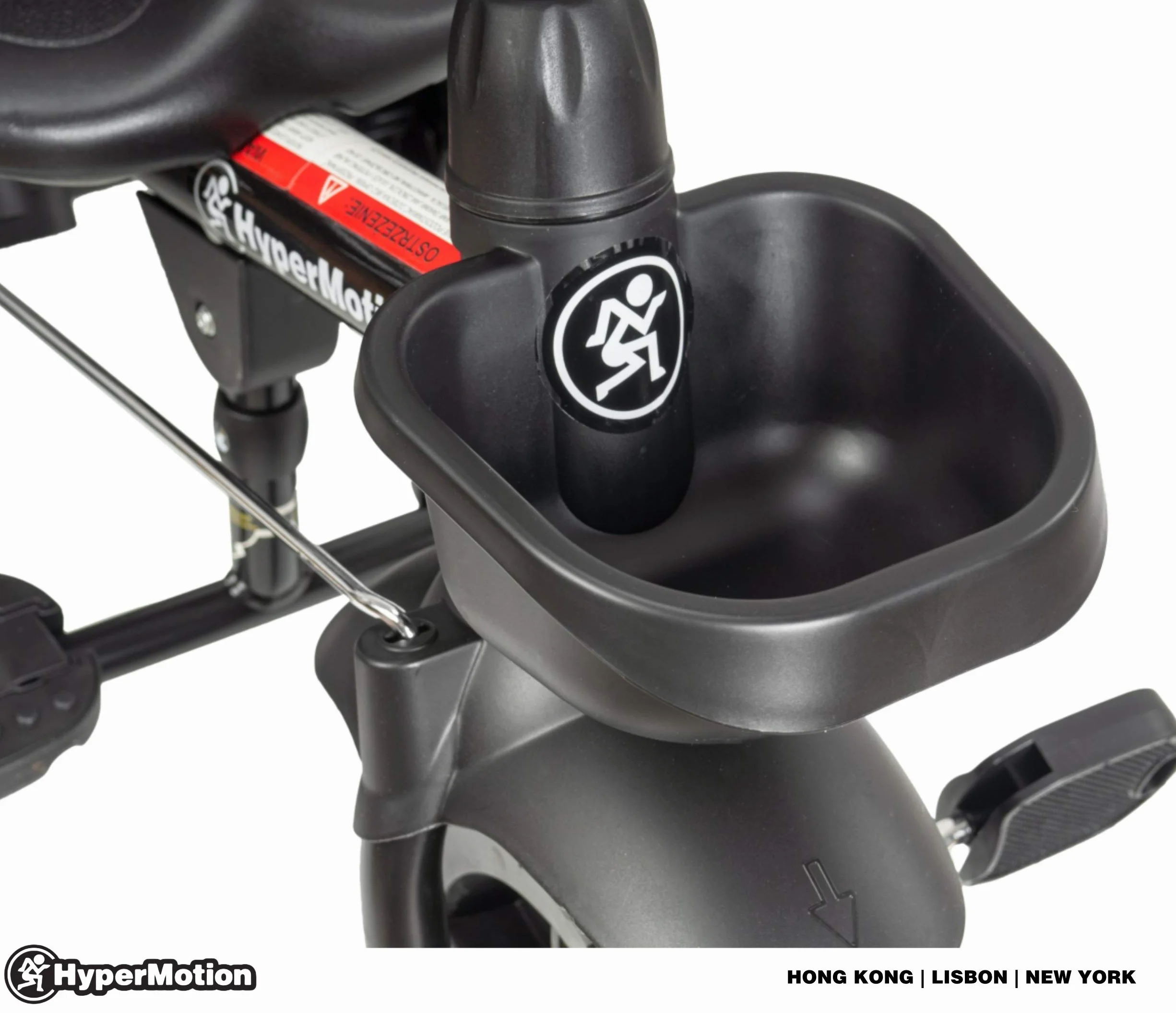 HyperMotion TOBI Vector Triciclo Passeggino con Maniglione per Genitori - Bicicletta Bambini Prima Età con Cinture Sicurezza e Ruote Larghe - Triciclo Bambini Stabile, Nero