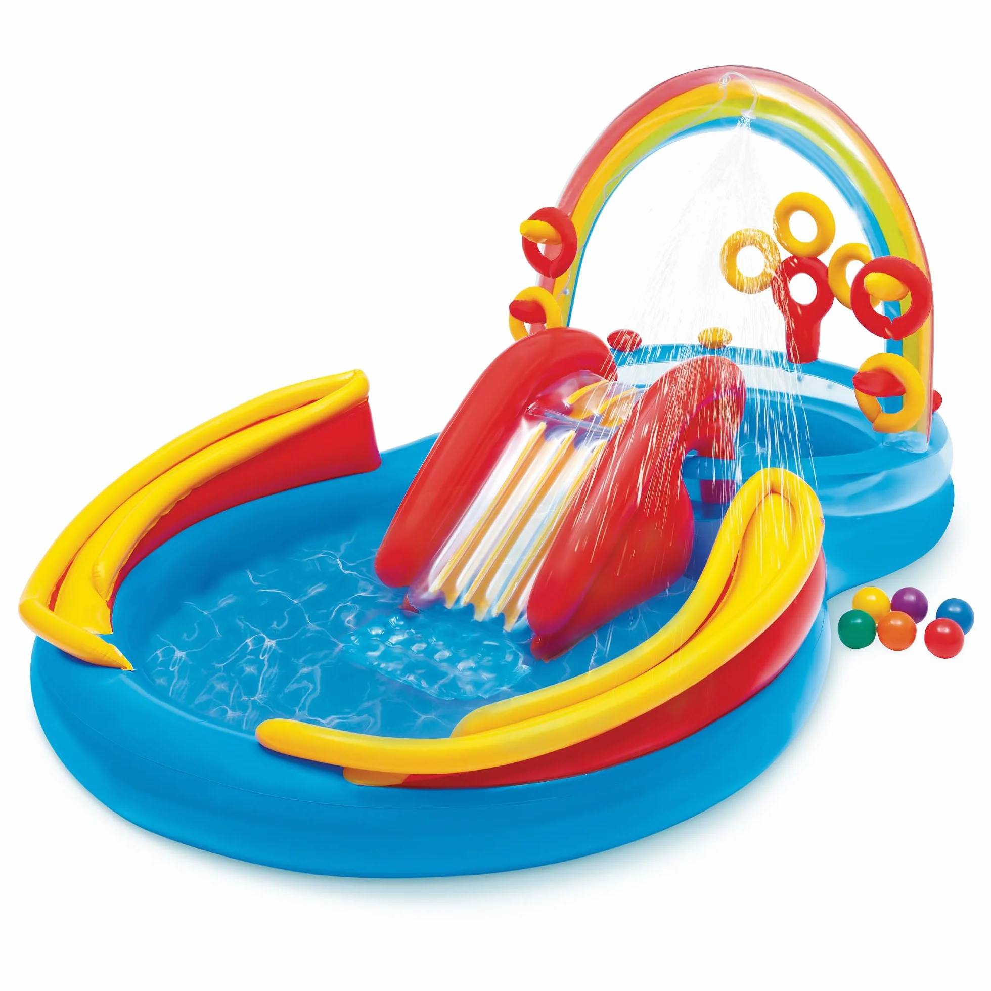 Intex 57453NP- Playground Arcobaleno, 297 x 193 x 135 cm, Blu/Rosso/Giallo