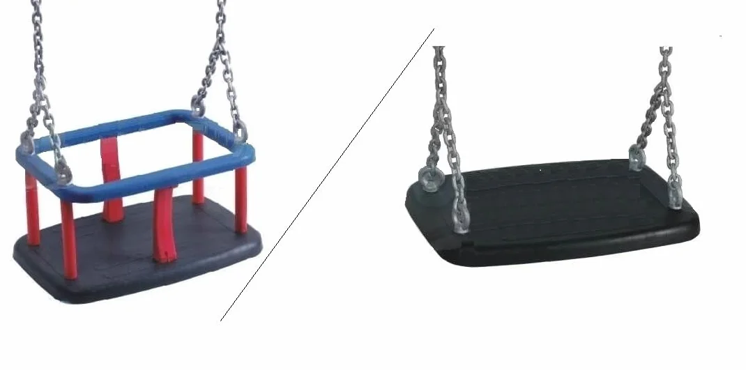 Sedile Altalena con Gabbia, Un Seggiolino di Gomma 2-in-1 con Catene Uso Commerciale per Asilo, Parco Pubblico