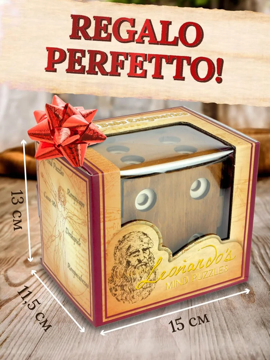 Logica Giochi - Scrigno Dado Enigmatico - Rompicapo In Legno - Scatola Segreta - Difficoltà 5/6 Incredibile - Collezione Leonardo