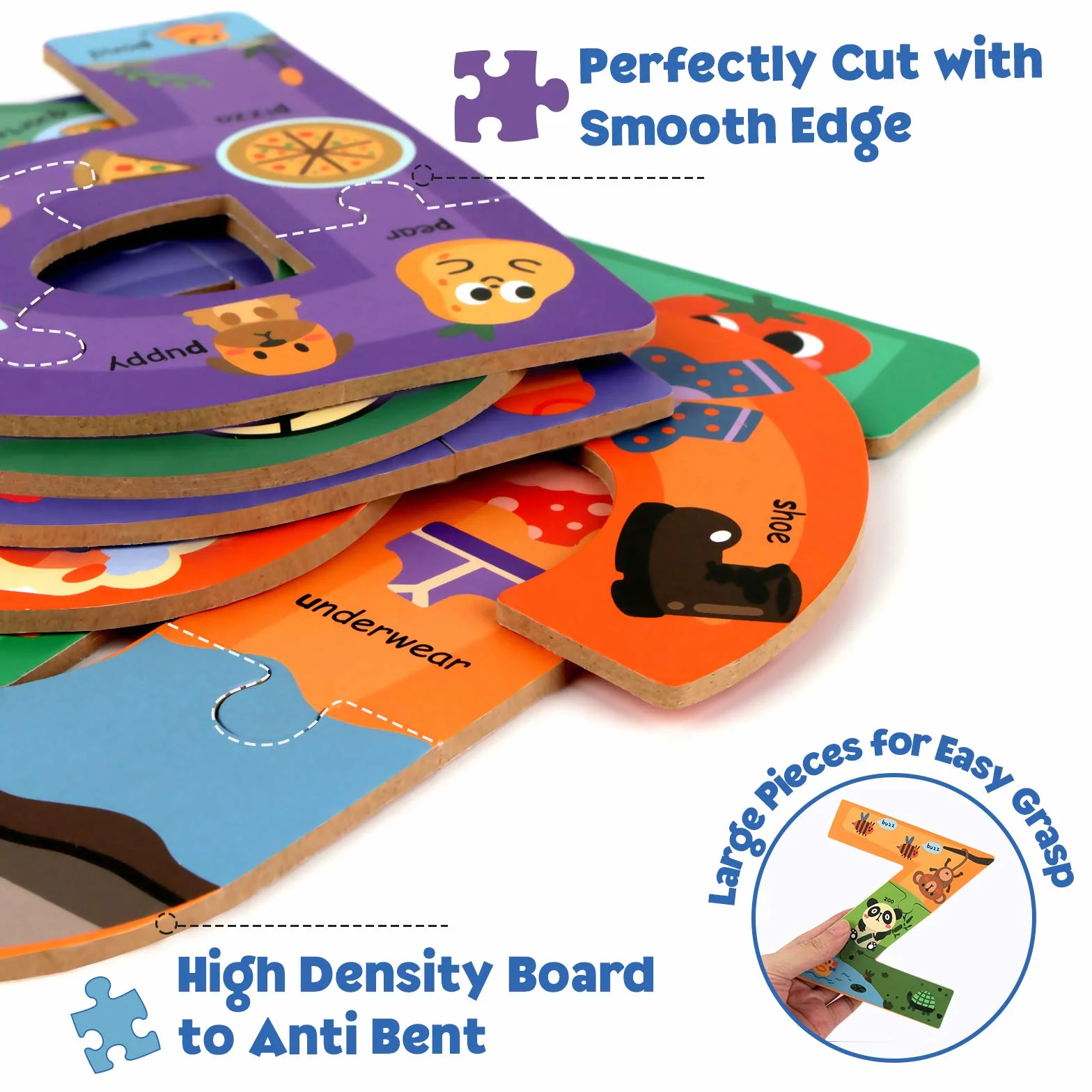 SYNARRY Puzzle Alfabeto Bambini 3 4 5 6 Anni, Puzzle con Lettere in Legno, Giochi Giocattolo Educativi per Scuola Materna