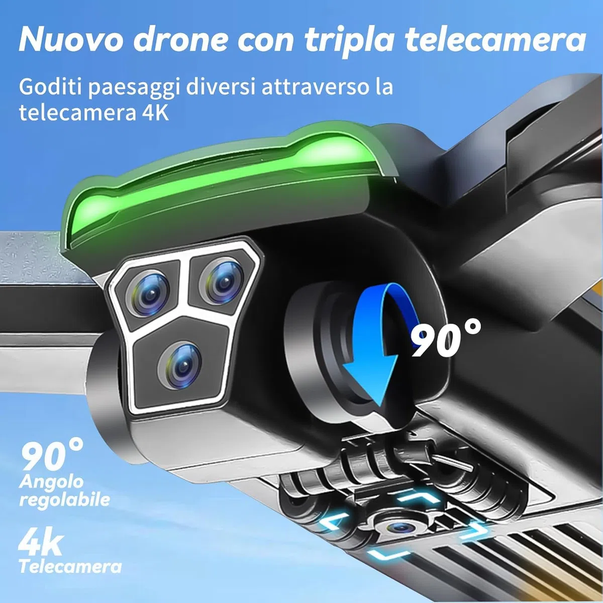 S166 Drone con Telecamera 4K Professionale, Meno di 249g, Fino a 68 Minuti di Volo (3 Batterie), GPS Rientro Automatico, Motore Brushless, Modalità Follow Me per Principianti（Nero）
