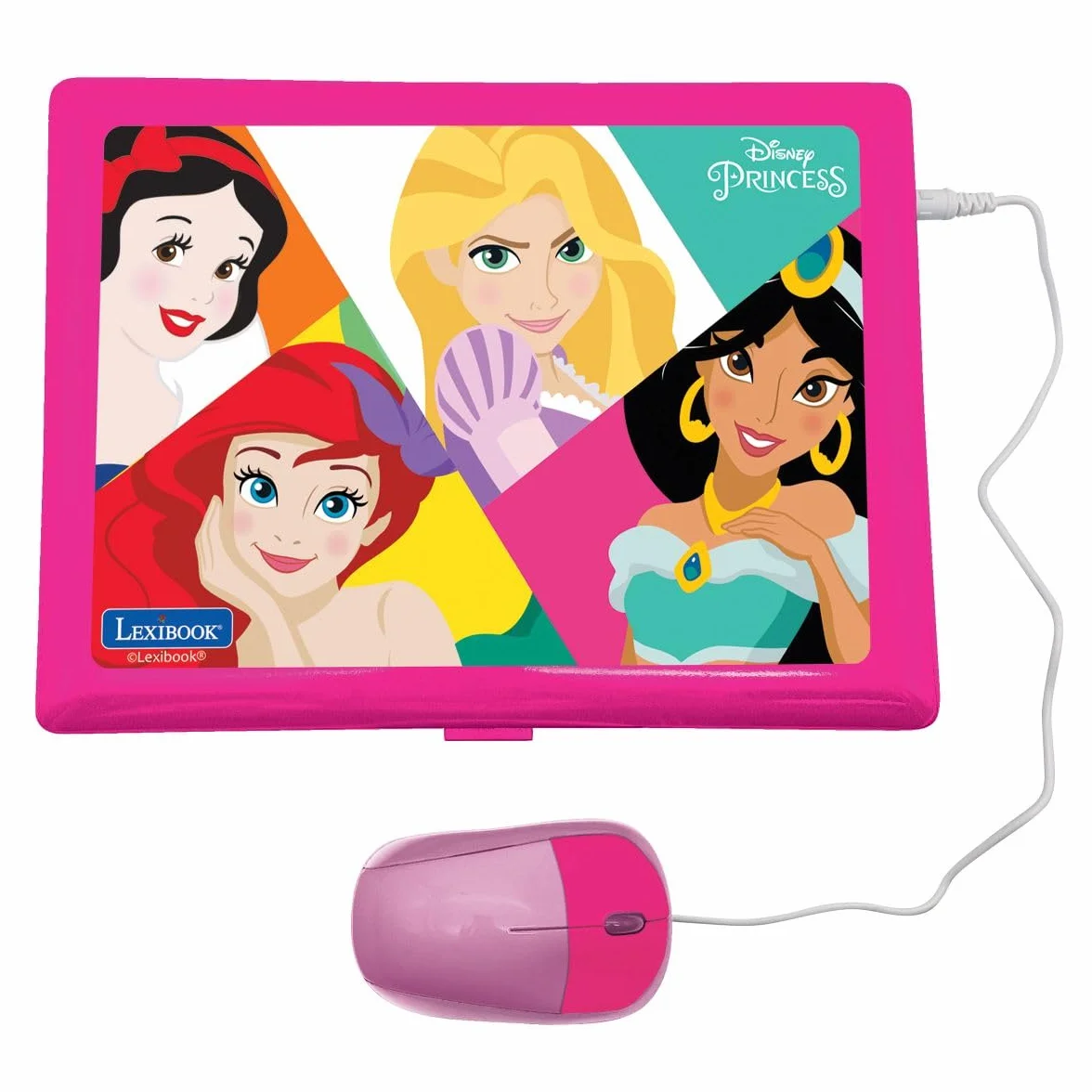 Lexibook, Disney Princess, Laptop Educativo Bilingue con 164 attività (Inglese/Italiano)