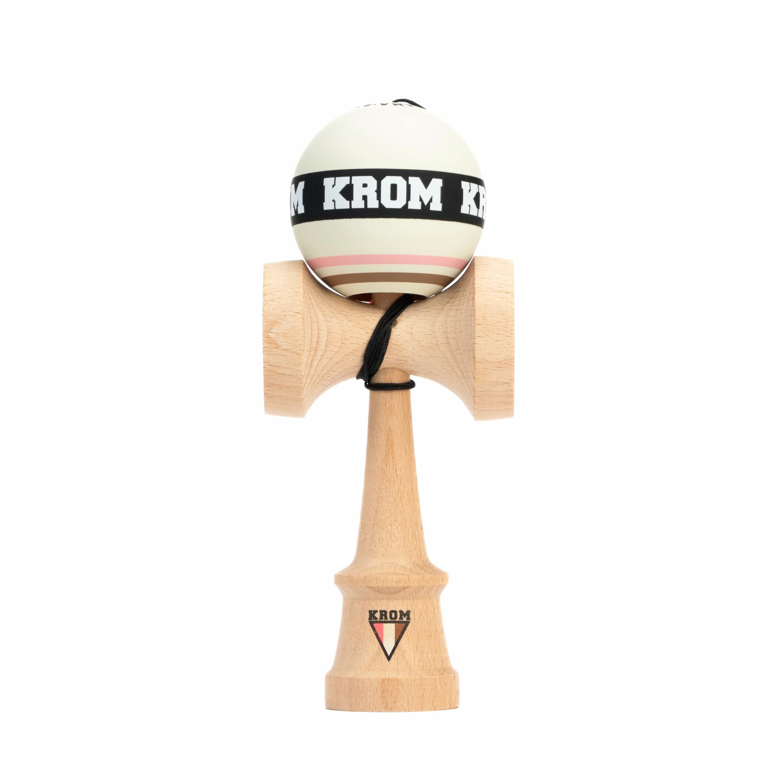 KROM Kendama STROGO Neapolitan Vanilla – Kendama in Legno per Principianti e Giocatori avanzati – Gioco di abilità per Uso Indoor e Outdoor – Giocattolo in Legno con Corda e Sfera
