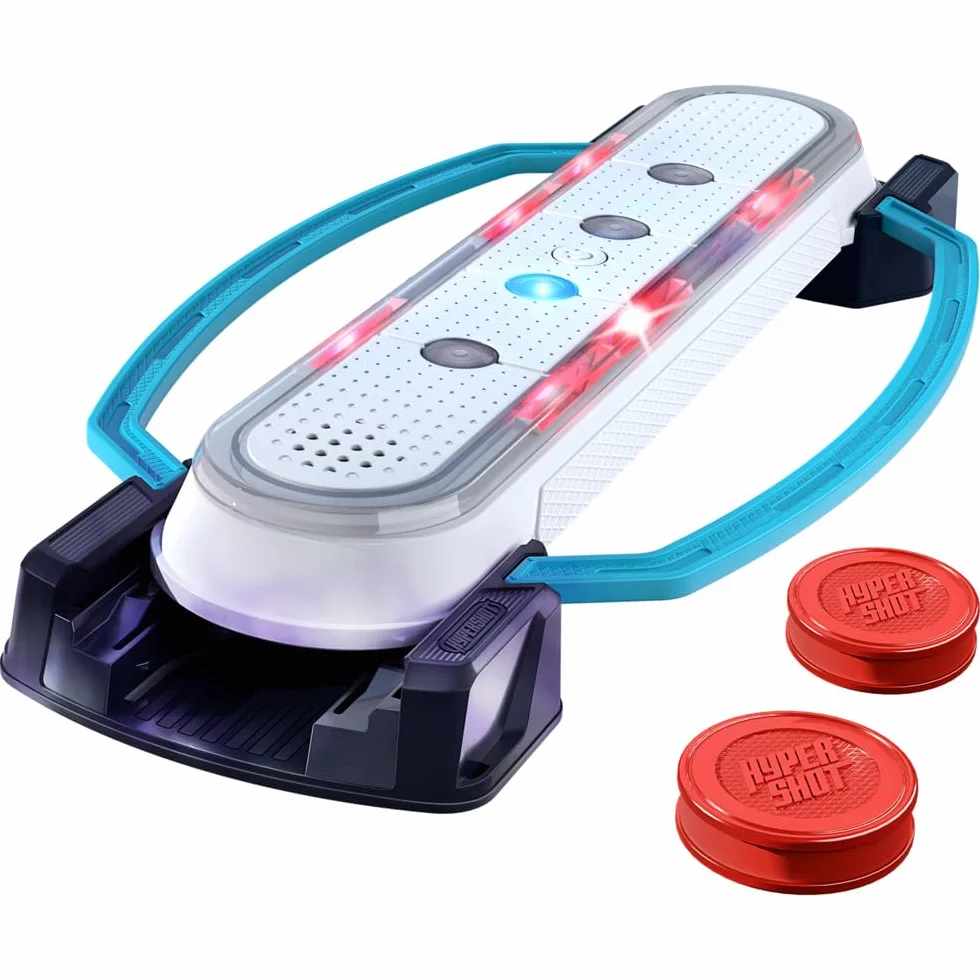 Hasbro Gaming Hypershot - Gioco elettronico di Hockey da Tavolo, 5 Giochi in 1, Musica, luci e Suoni, dagli 8 Anni in su, da 1 a 2 Giocatori, Giochi da Tavolo per Bambini