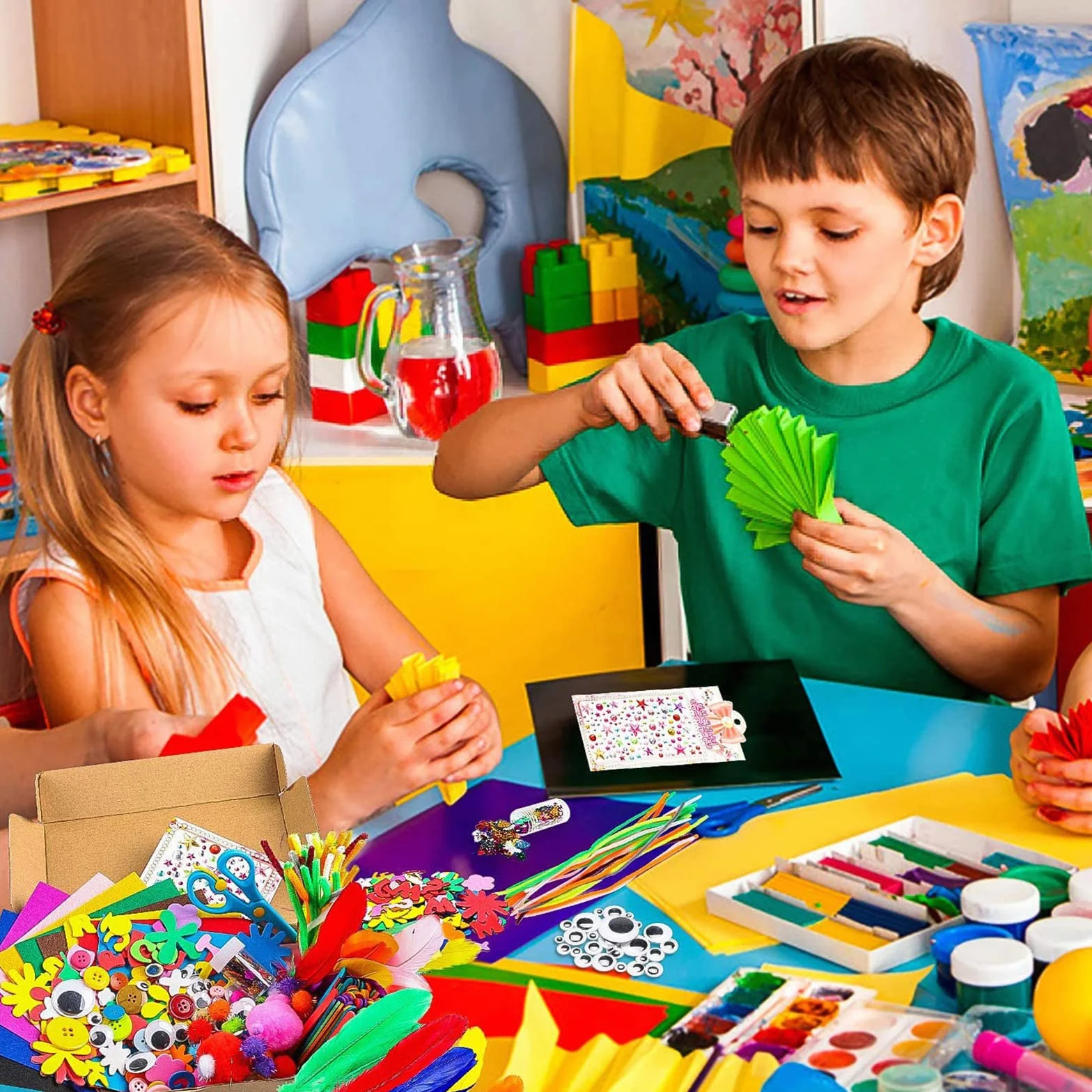 JOTOL Kit Artigianali Fai da Te per Bambini 3100+PCS DIY Art Craft Set