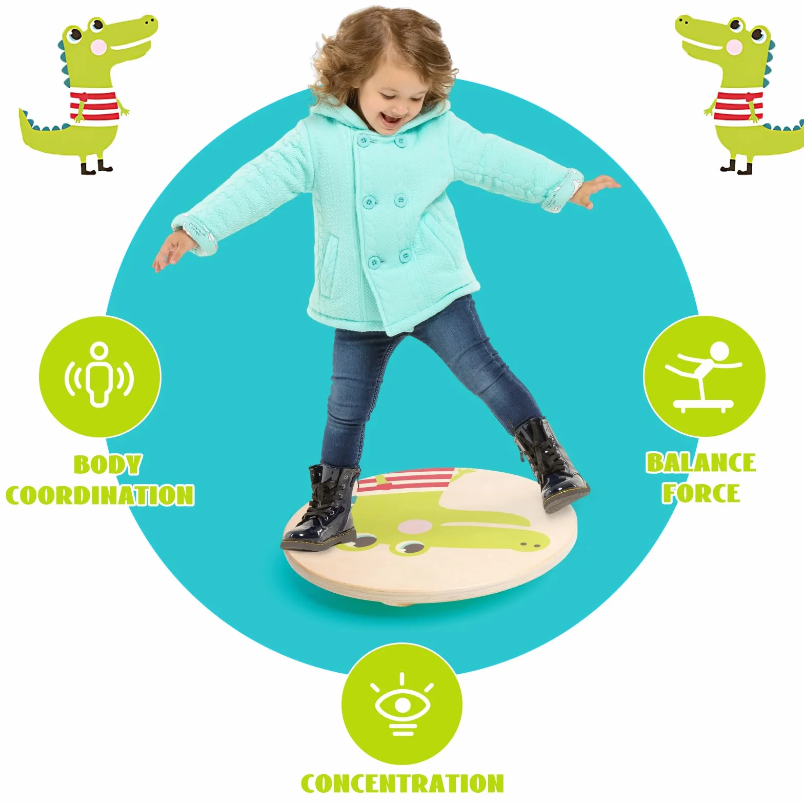 Balance Board per Bambini, Tavola di Equilibrio in Legno Montessori Giochi Equilibrio 3 Anni