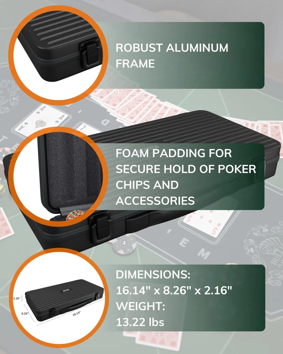Valigetta da Poker Salvatore 300 Gettoni Argilla 10g Set Carte Dadi Dealer Regole