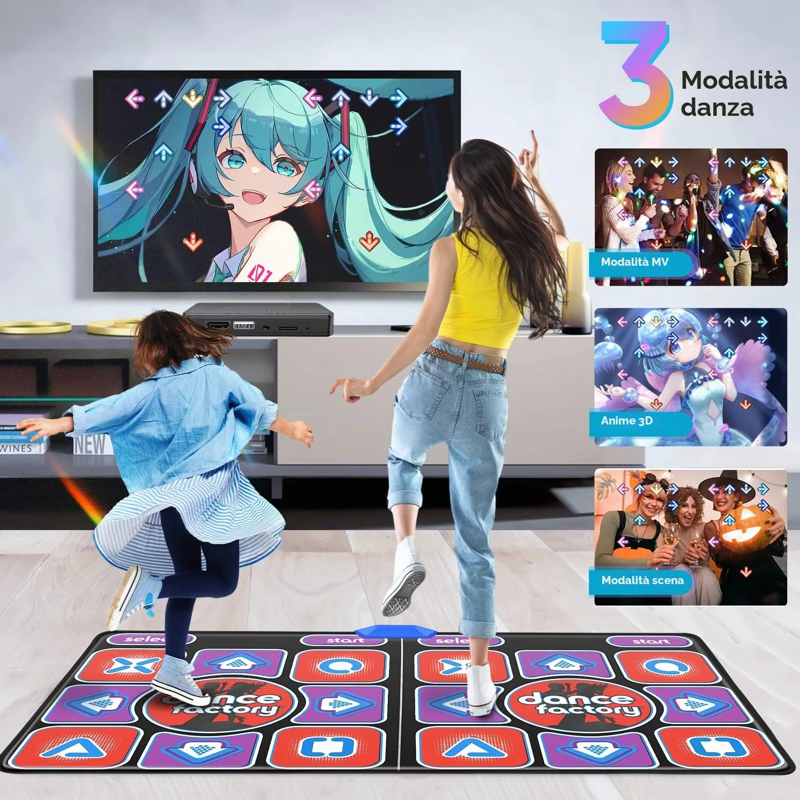 Aomdom Tappeto da Ballo per Bambini e Adulti, Modello Migliorato, Doppio Tappetino da Ballo Musicale Antiscivolo e Durevole, con Ricevitore Senza Fili, Senza Fili con 200 Giochi e 100 + Musica (166 x
