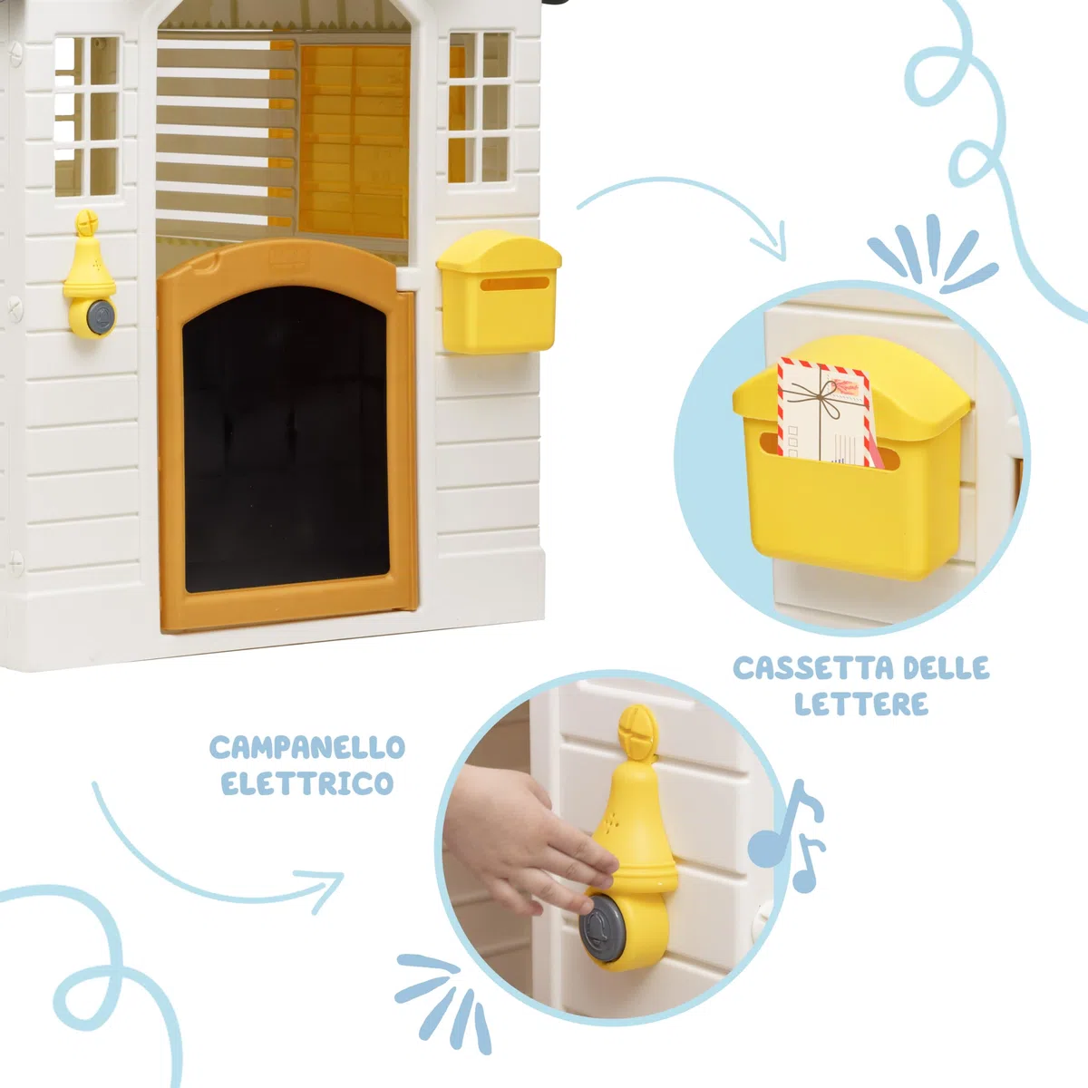 Baroni Toys Casetta da Giardino per Bambini con Staccionata, Plastica, 140x108x127 cm