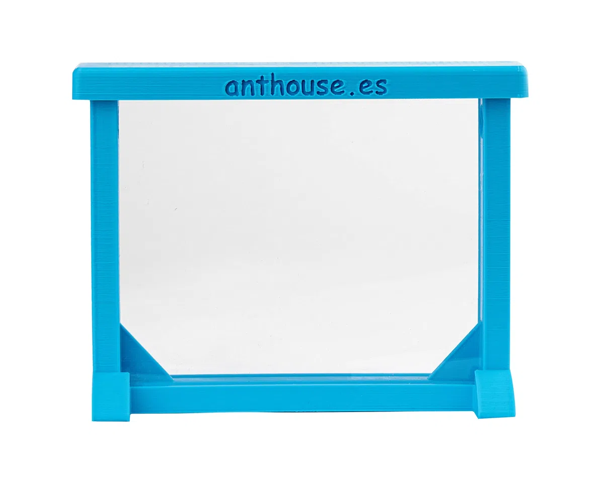 AntHouse Formicaio Naturale di Sabbia Kit Mini 3D Azzurro Sandwich Cassa di Foraggiamento Formiche Incluse Regina