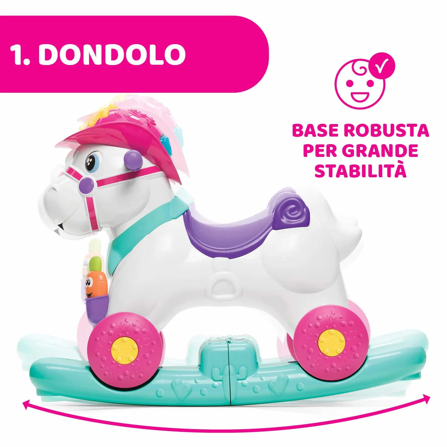 Chicco Miss Rodeo Cavallo a Dondolo, Gioco Interattivo Cavalcabile, Adatto da 1 Anno