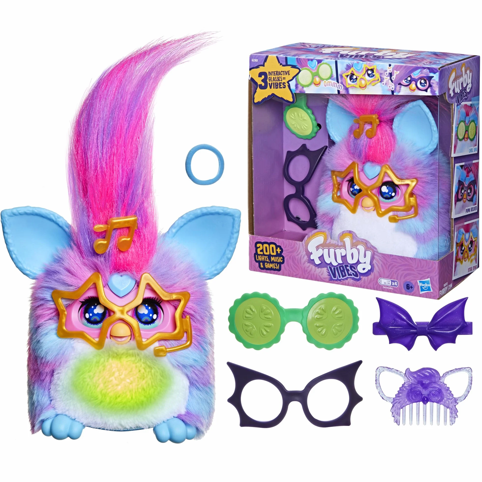 Furby Vibes Blue Razz Peluche Giocattolo Elettronico Interattivo per Bambini 6+