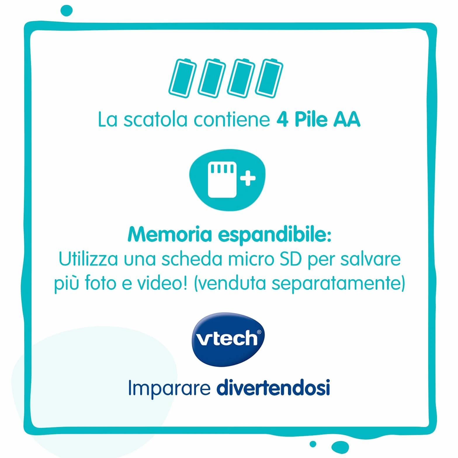 VTech Kidizoom Duo DX Blu, Macchina Fotografica per Bambini con +75 Filtri, Foto e Video, Doppia Fotocamera Anteriore e Posteriore, Scocca Antiurto, Lingua Italiana, Batterie Incluse, 3-12 Anni