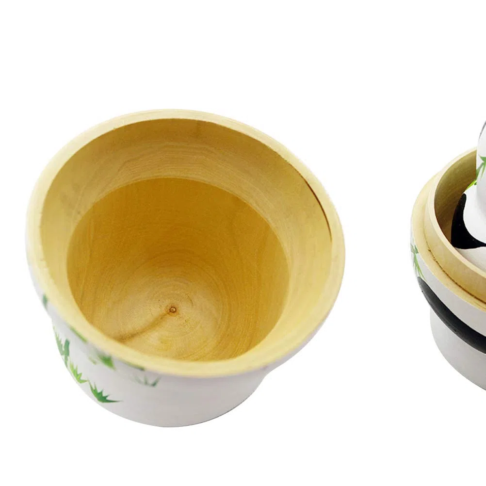 Bambole Russe Matrioska 10 Pezzi Fatte a Mano in Legno con Motivi Panda Regalo Natale Compleanno