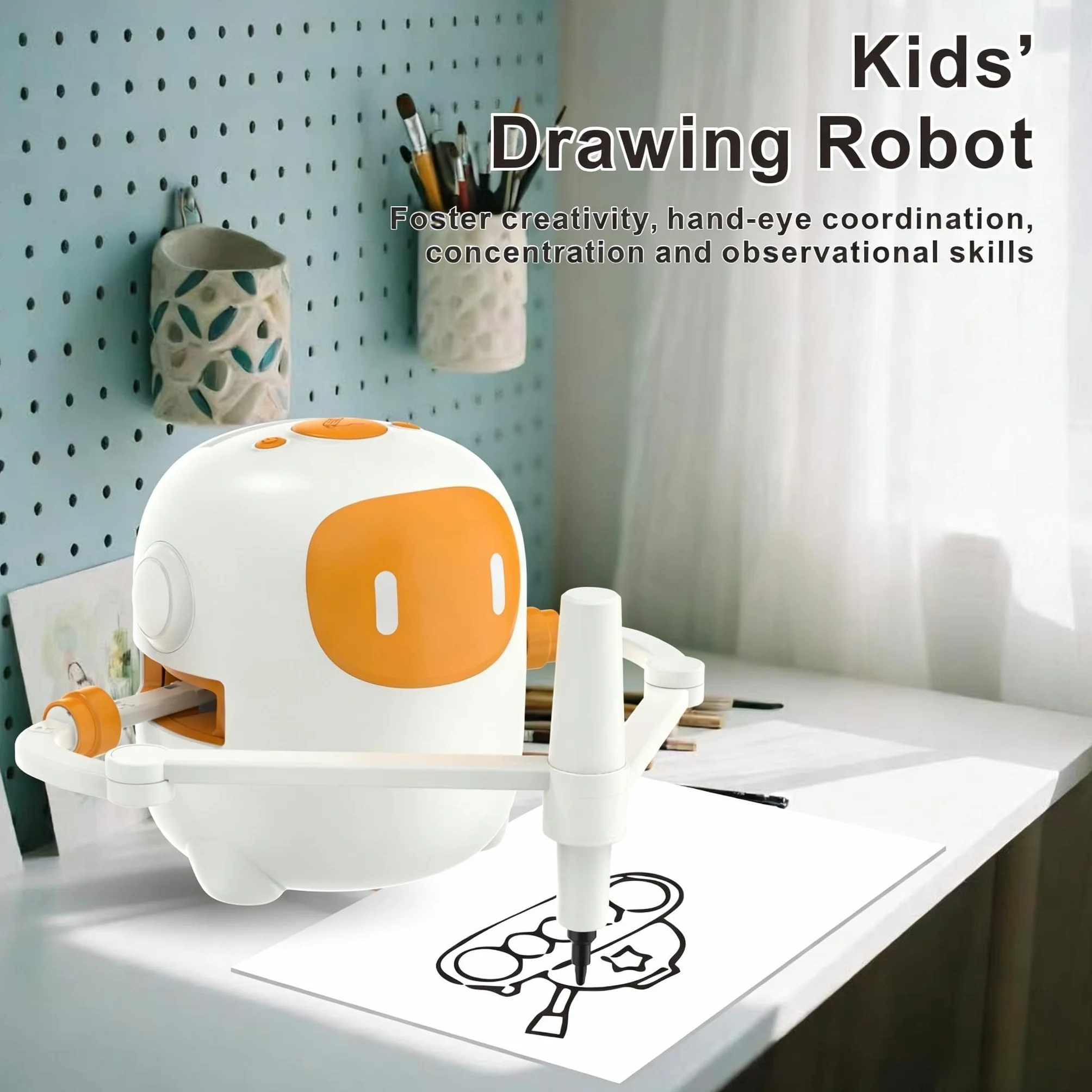 Robot da disegno per bambini con 150 carte, macchina da disegno educativa interattiva vocale, giocattoli didattici Montessori per 5+ anni festa di compleanno per ragazzi e ragazze (Blu)