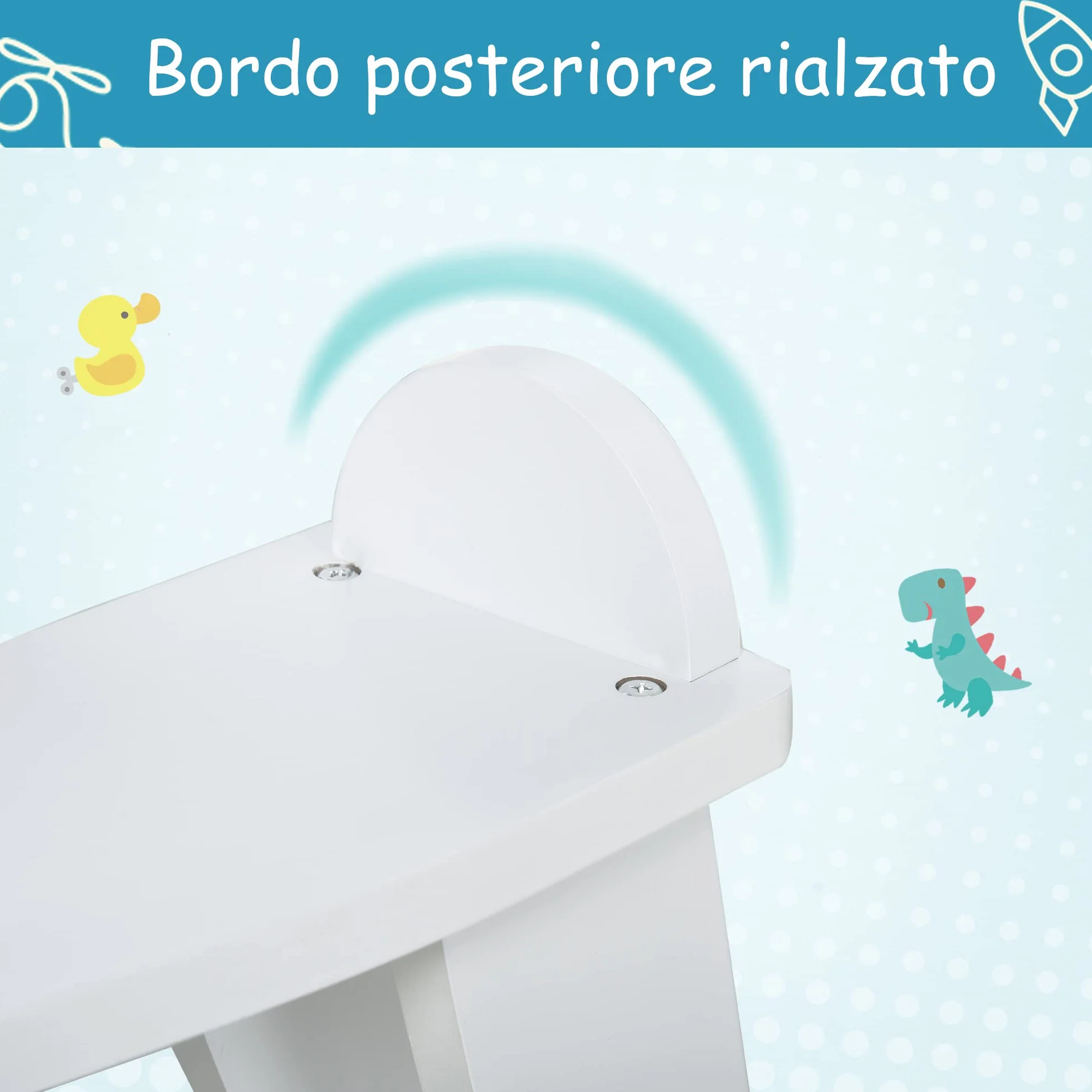 HOMCOM Cavallo a Dondolo per Bambini 1-3 Anni, Design Classico in Legno con Maniglie e Poggiapiedi, 68x26.5x48cm, Bianco