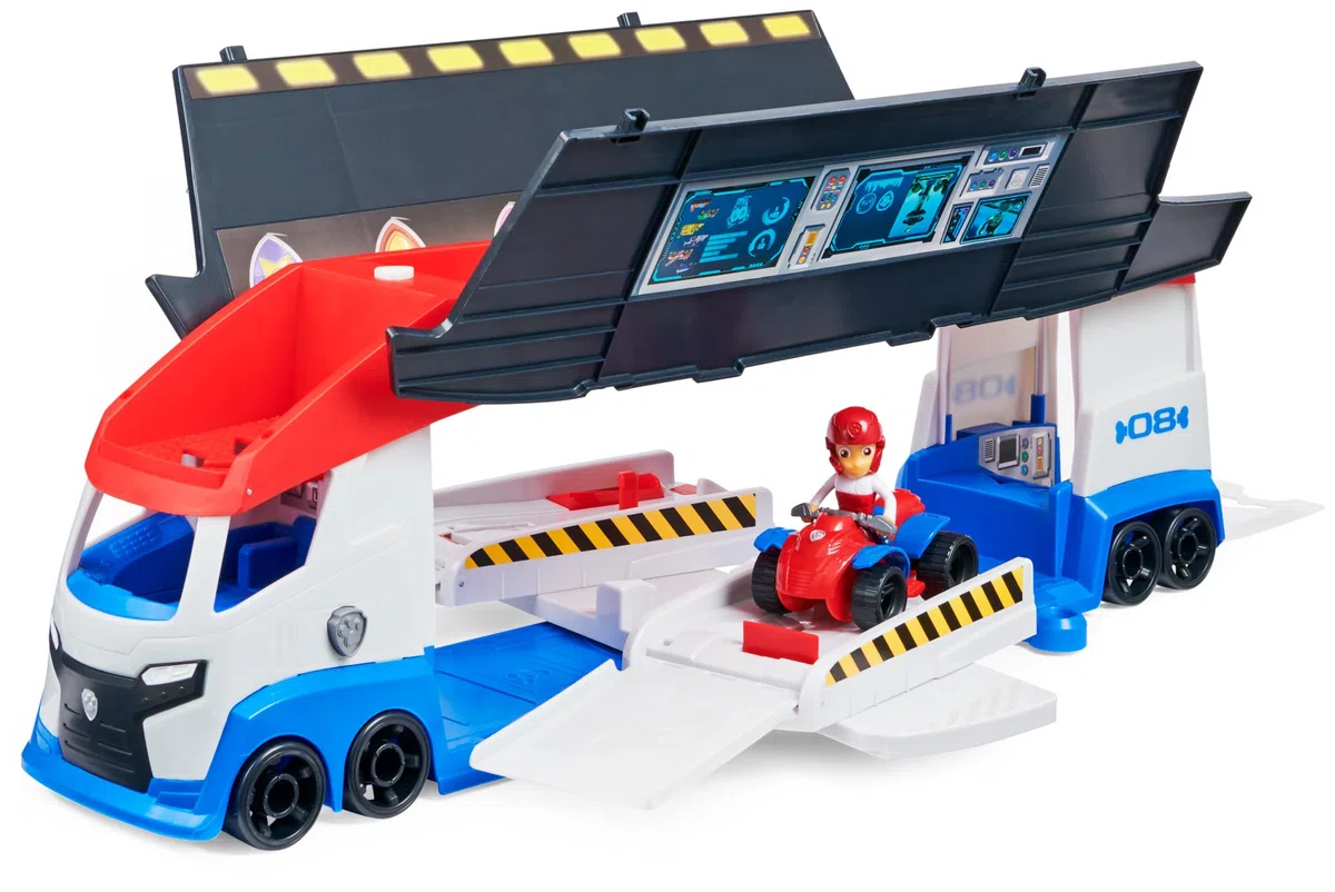 Paw Patrol Paw Patroller Deluxe Veicolo Trasformabile con 2 Lanciatori Ryder e Quad 3+ Anni
