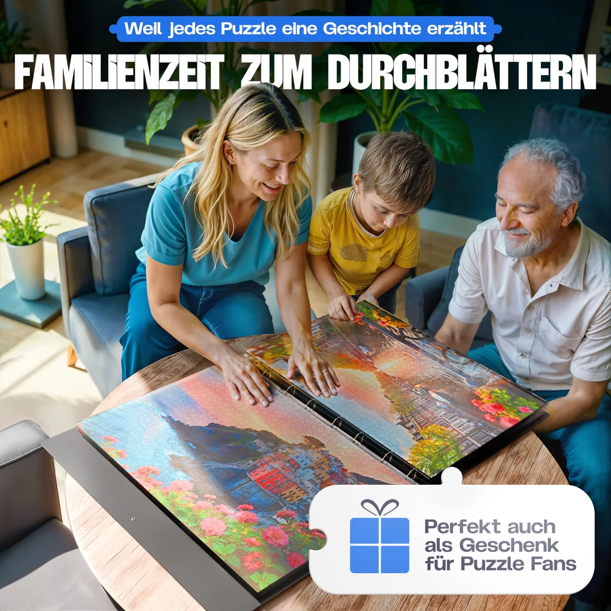 pearway - Robusta cartella per puzzle [inclusa pellicola puzzle da 5 m] per puzzle fino a 1000 pezzi – l'accessorio perfetto per riporre i puzzle – Organizer per fino a 40 opere – Cartellina puzzle