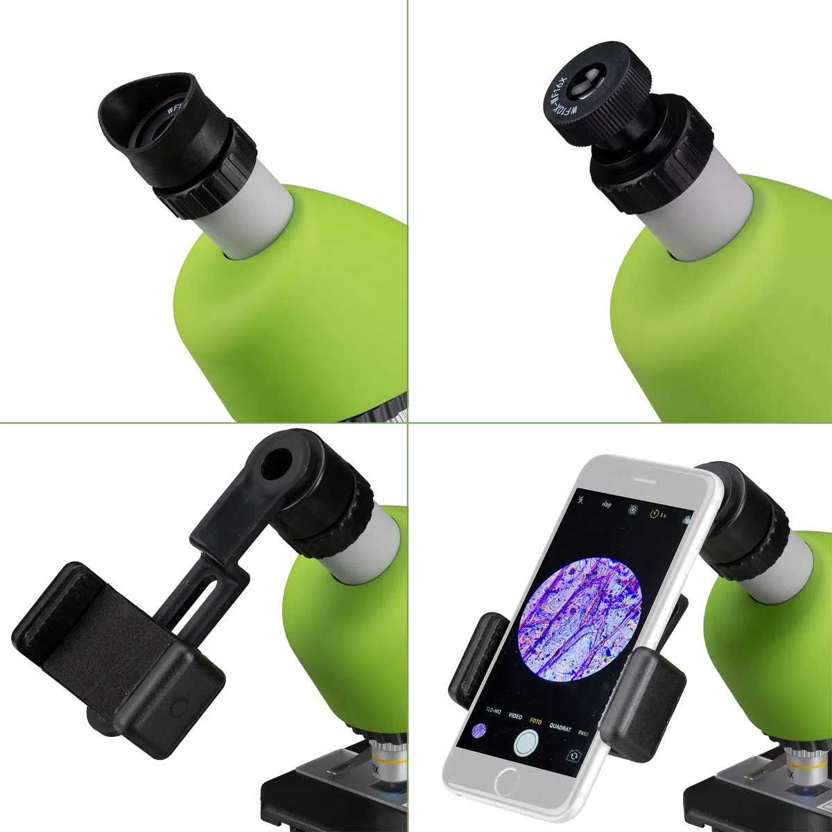 BRESSER JUNIOR Microscopio 40x-640x verde