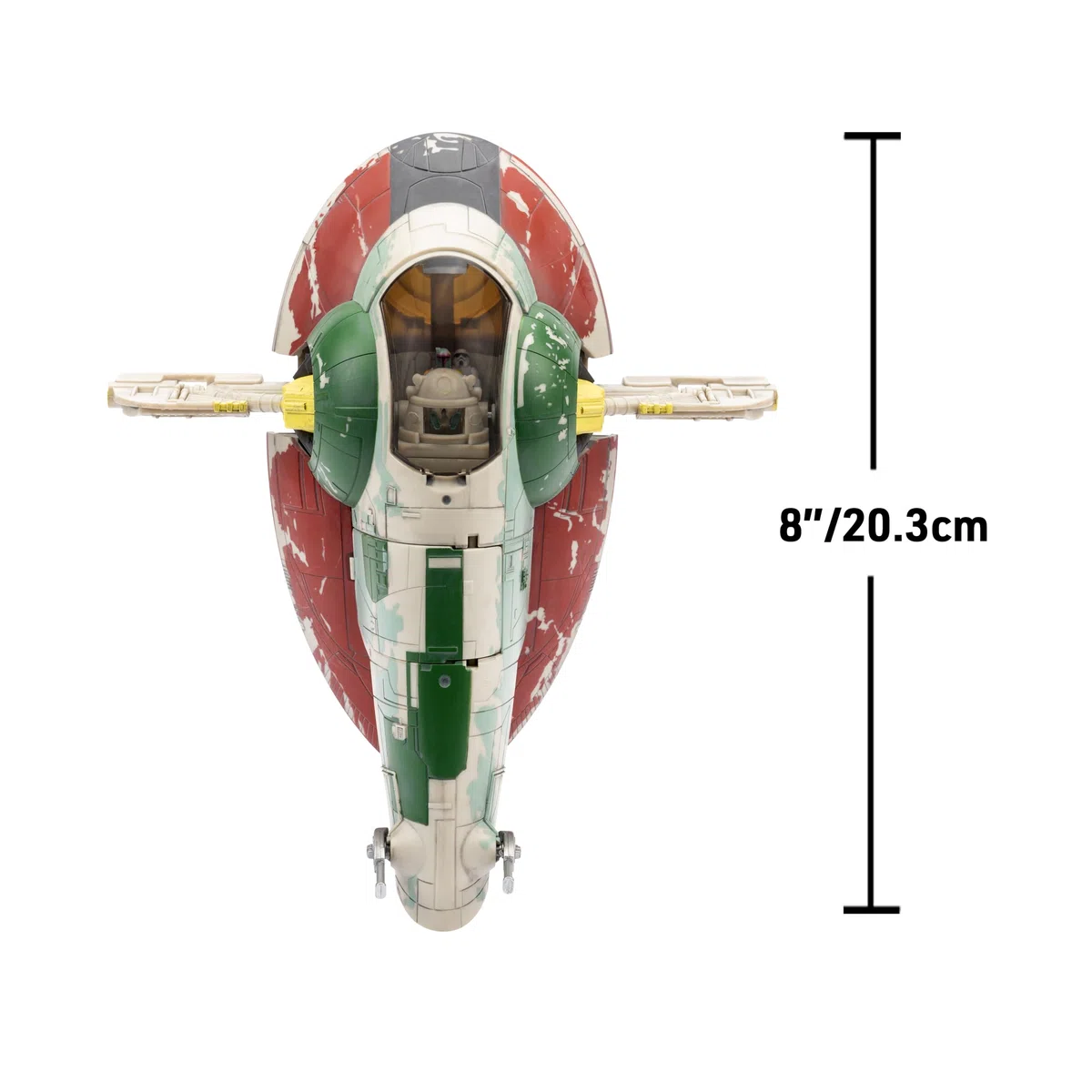 Jazwares Star Wars Micro Galaxy Squadron Boba Fett's Starship (Ep 5) - Veicolo da 7 pollici con espositore di volo e tre accessori per micro figure da 2,5 cm