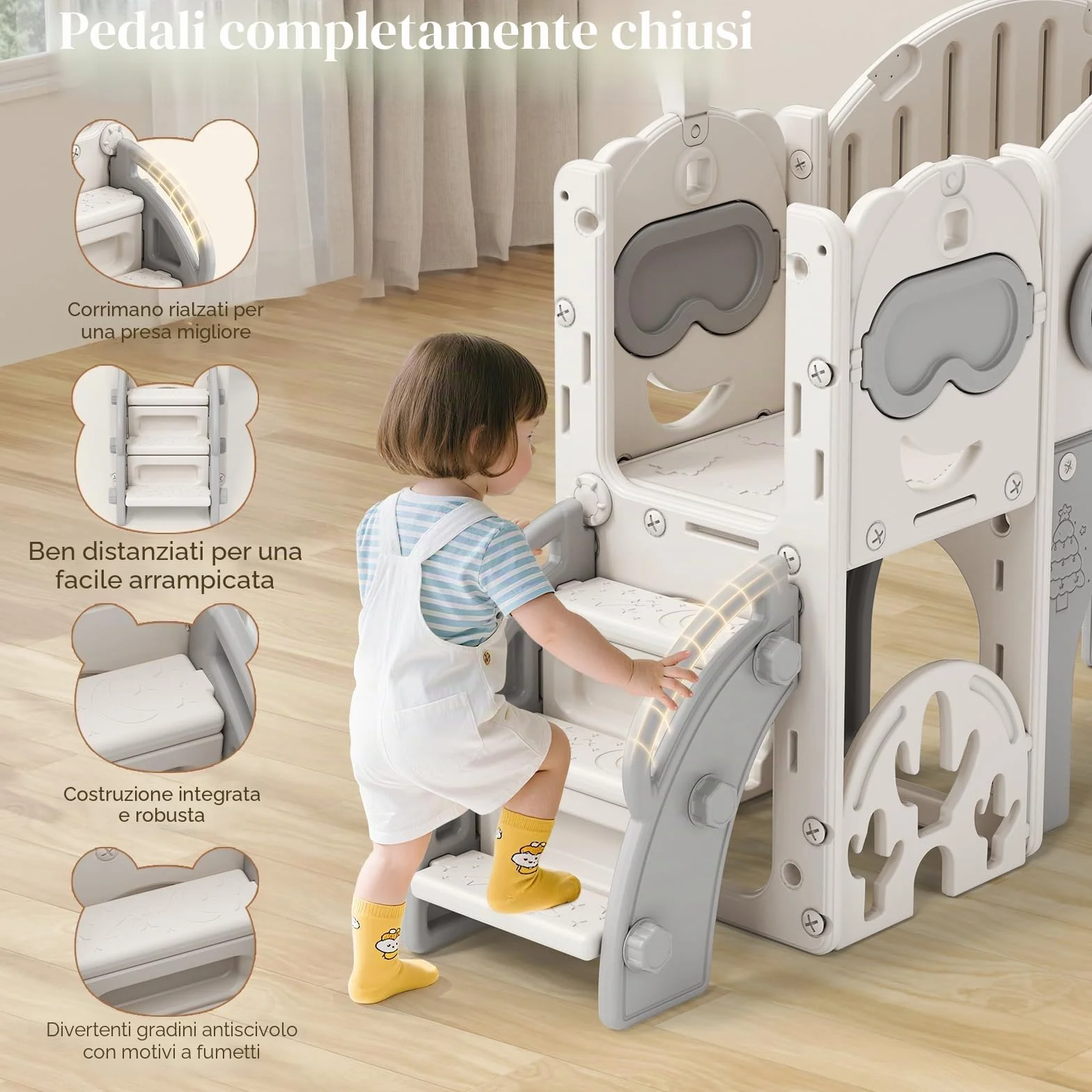 Scivolo per bambini 11 in 1, scivolo per bambini da interno ed esterno con canestro da grande con cestino da basket, telaio da arrampicata per giardino, spazio di archiviazione